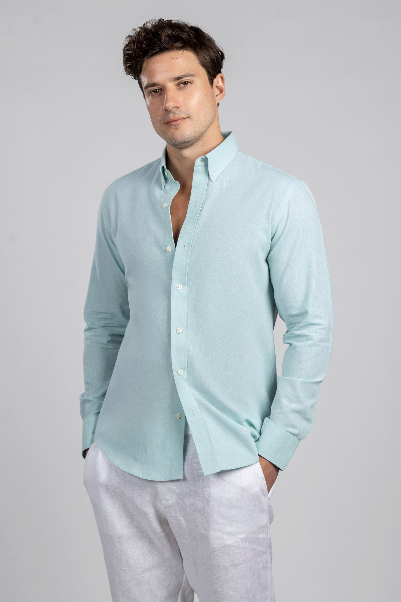 Button-Down Cotton Linen Shirt