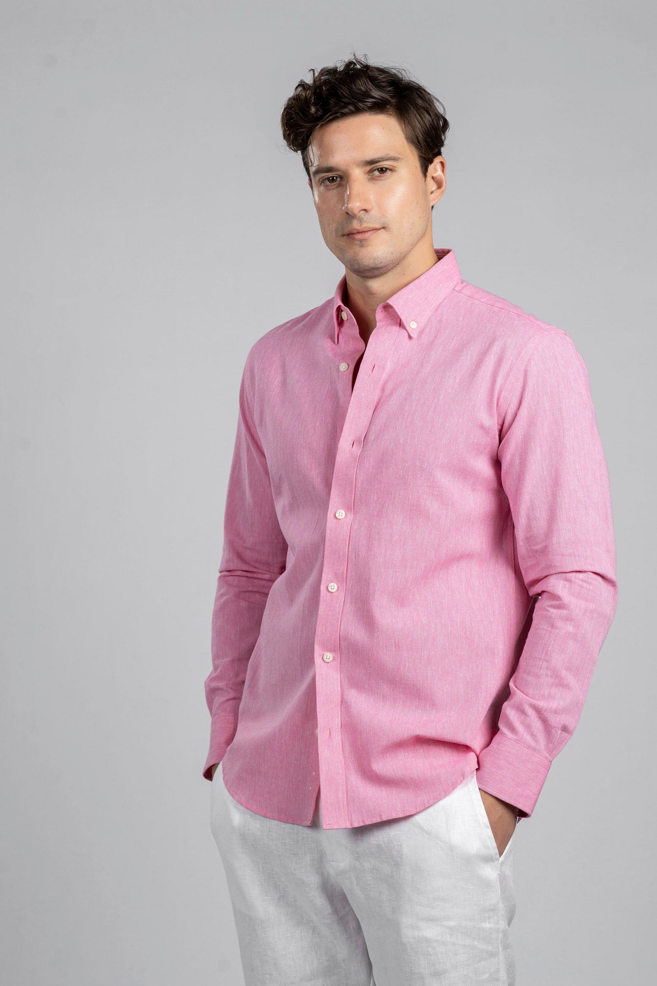Button-Down Cotton Linen Shirt