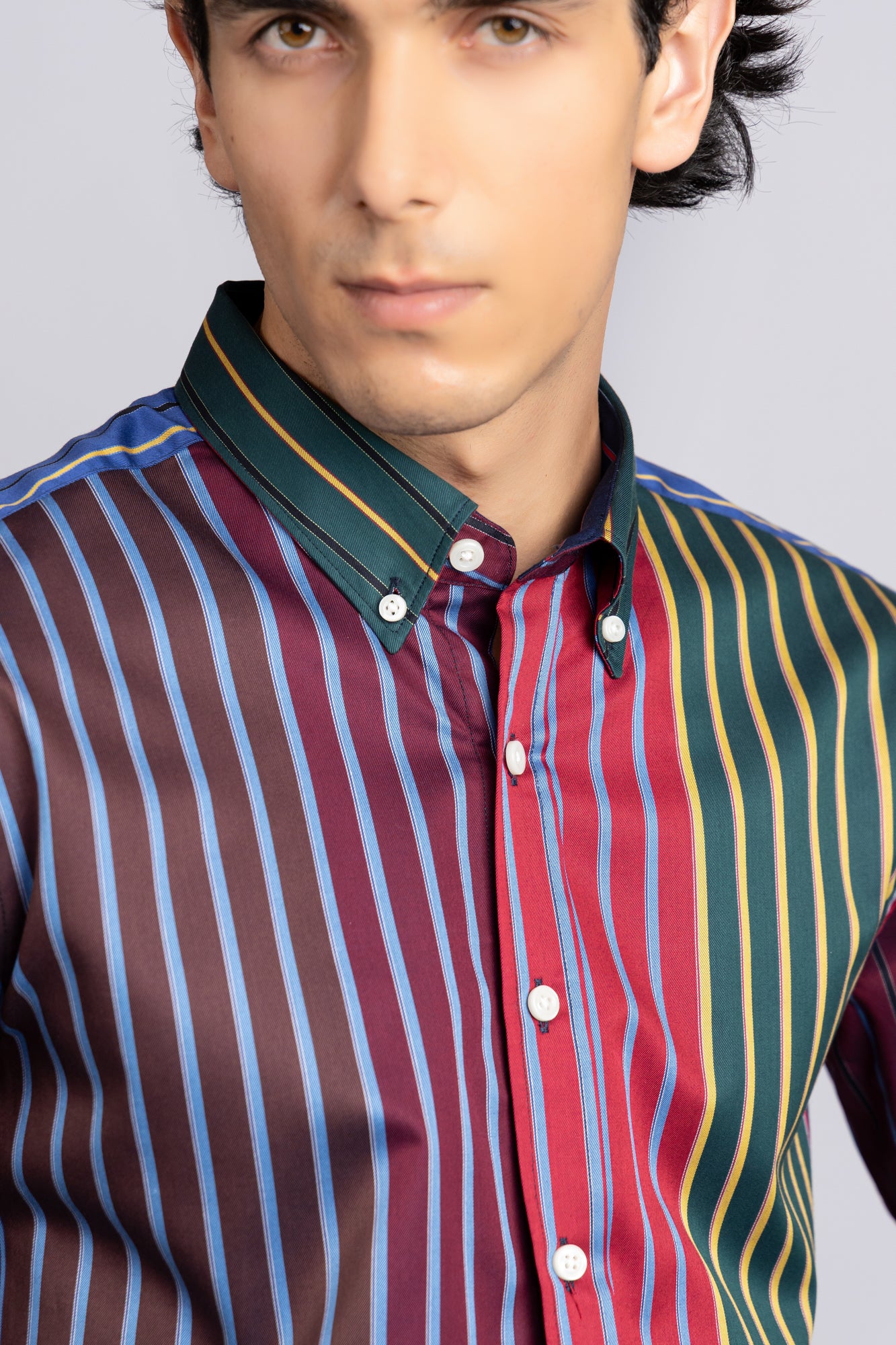 Multi-Color Striped Twill Shirt