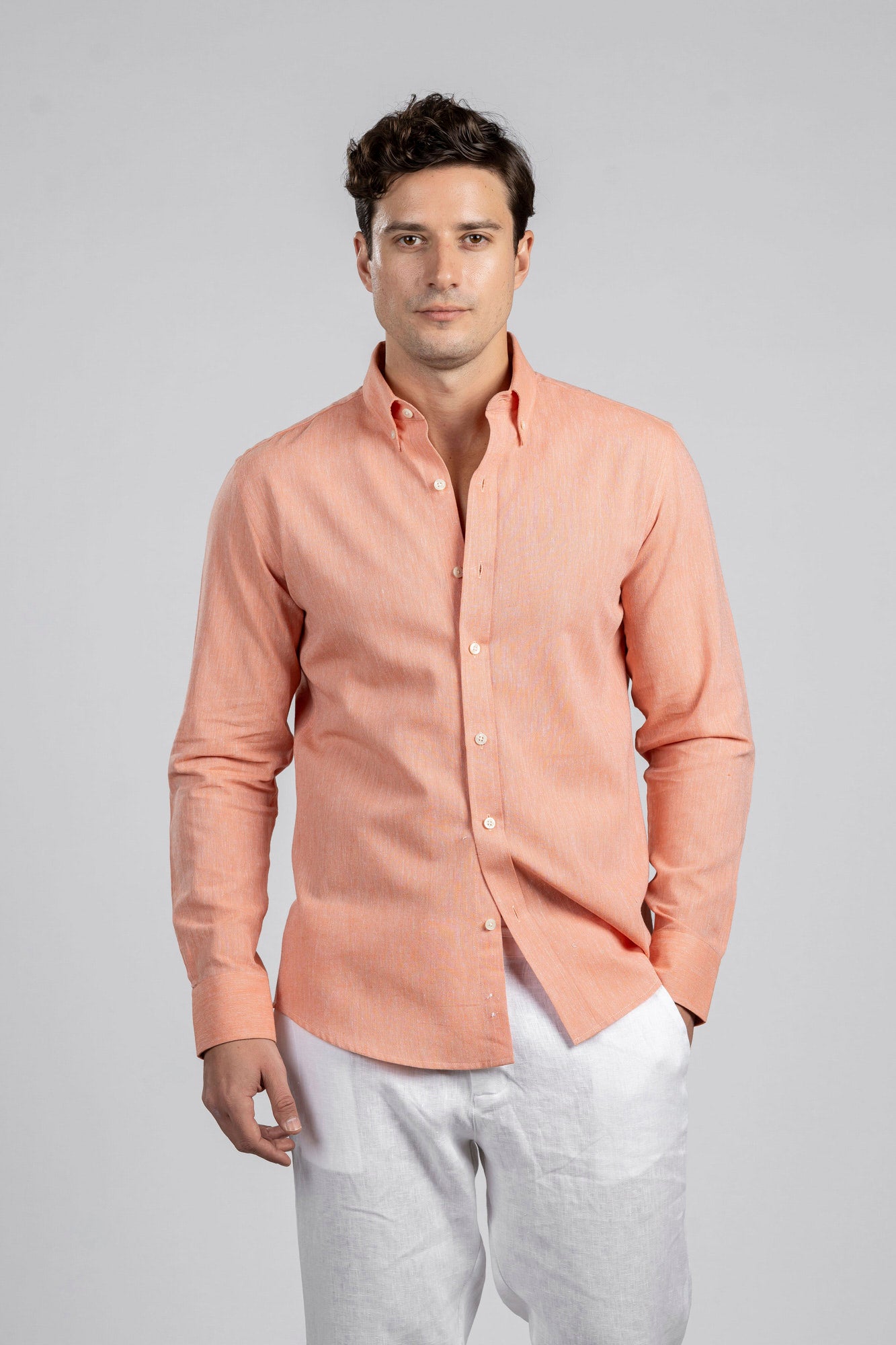 Button-Down Cotton Linen Shirt