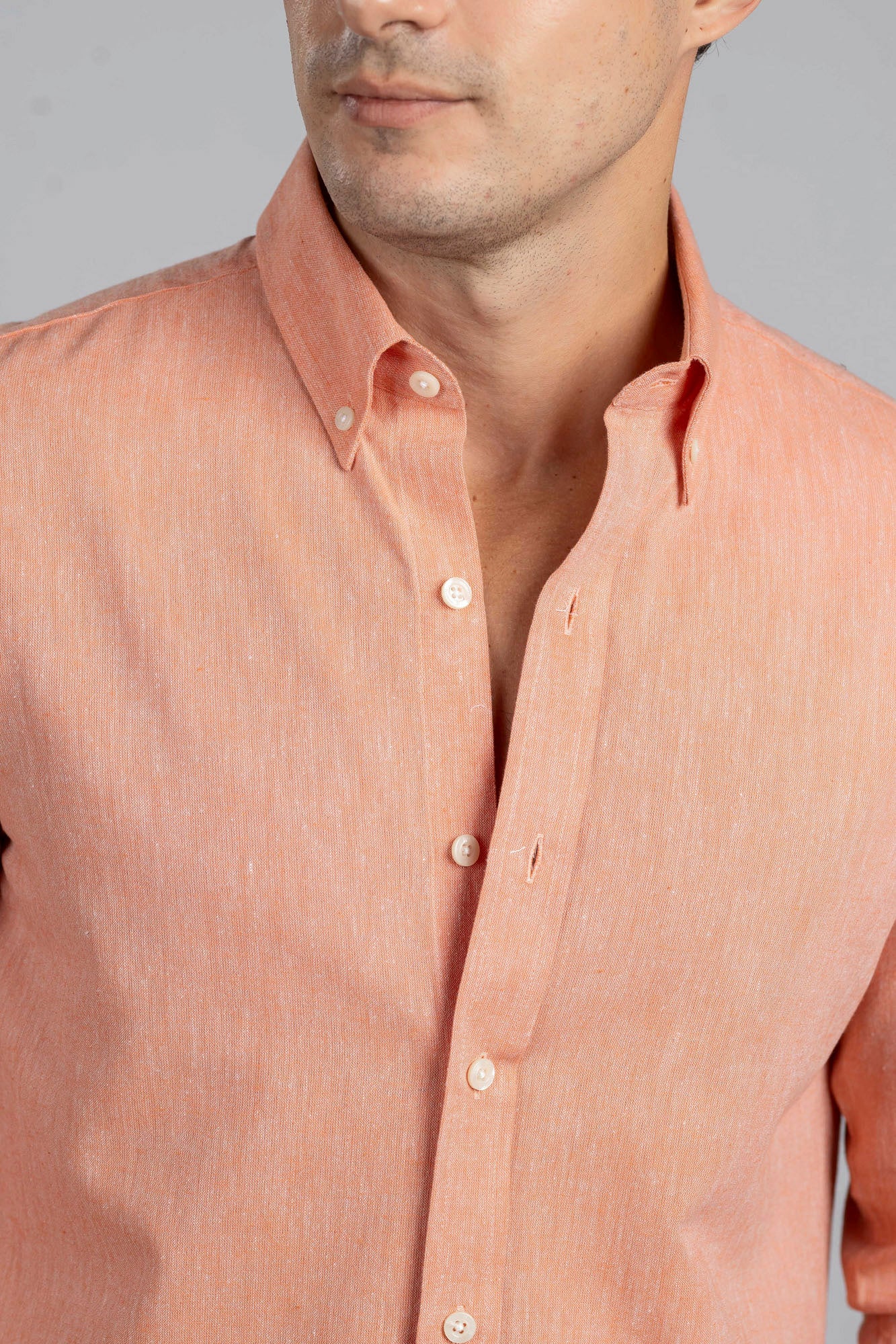 Orange Cotton Linen Shirt