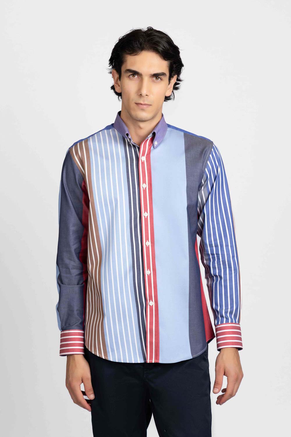 Multi-Color Striped Dobby Shirt