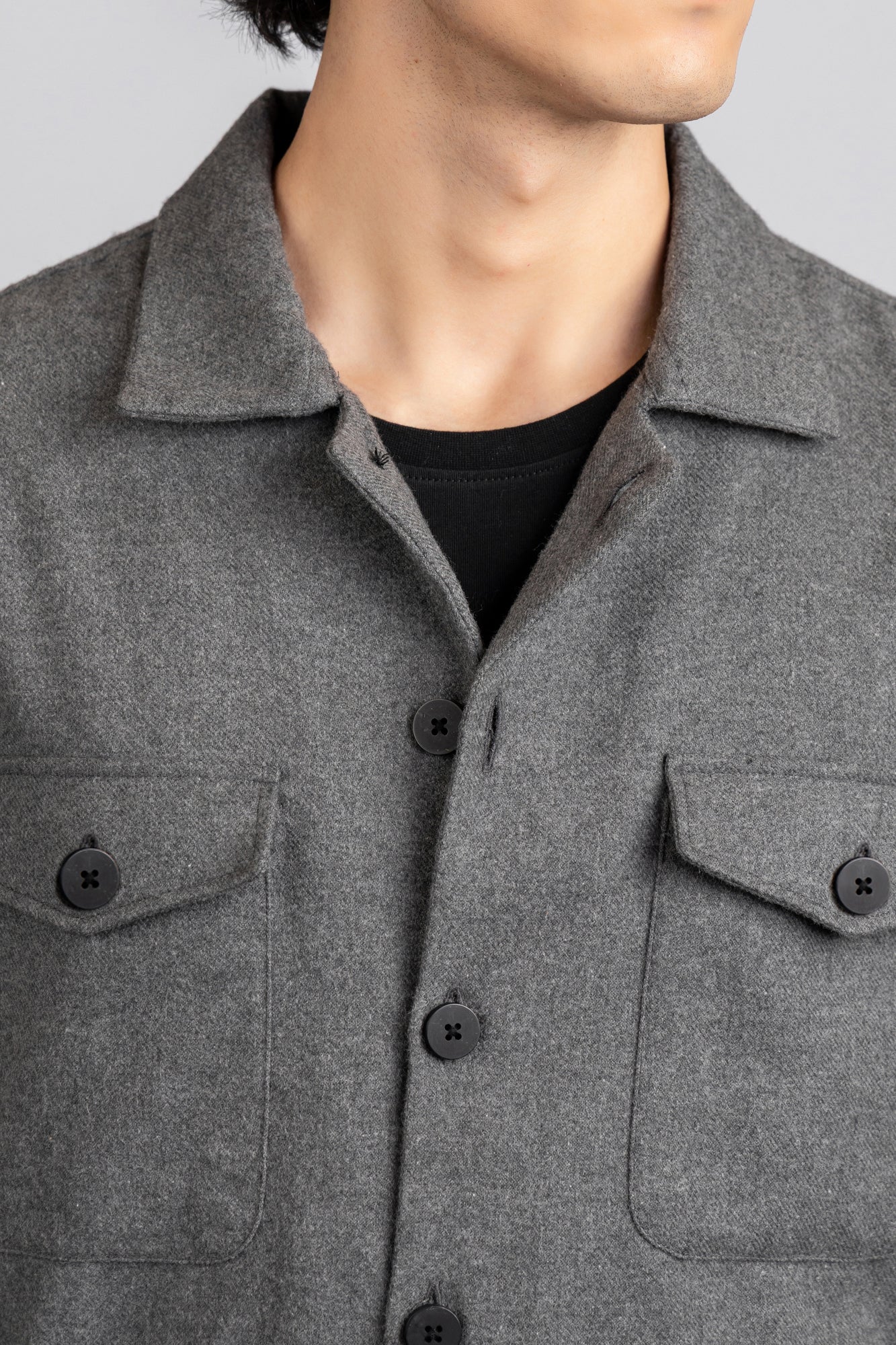 Grey Brushed Overshirt