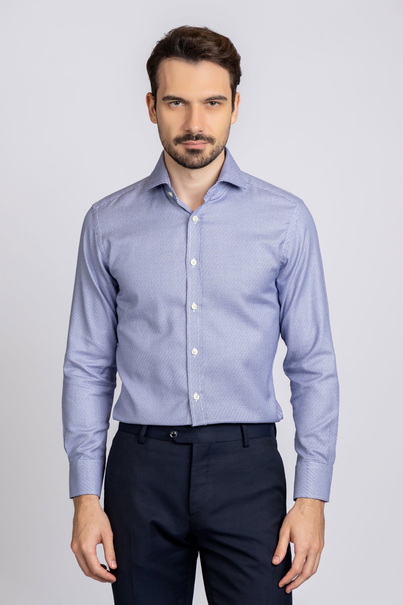 Blue Dobby Shirt - Regular Fit