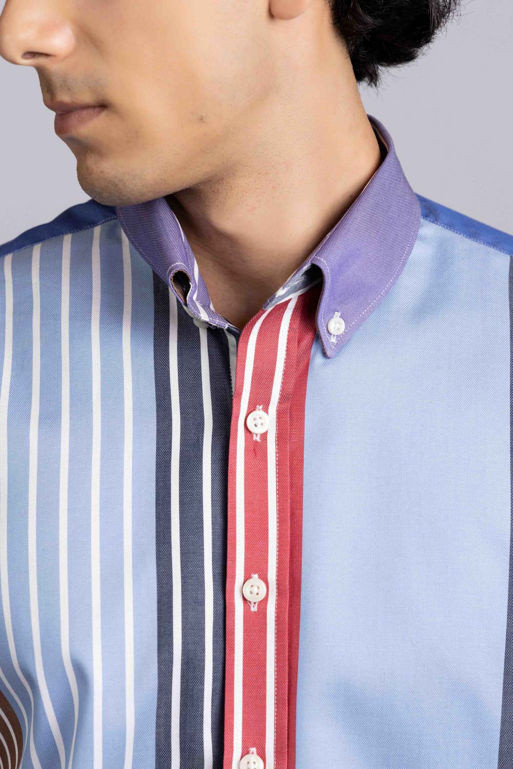 Multi-Color Striped Dobby Shirt
