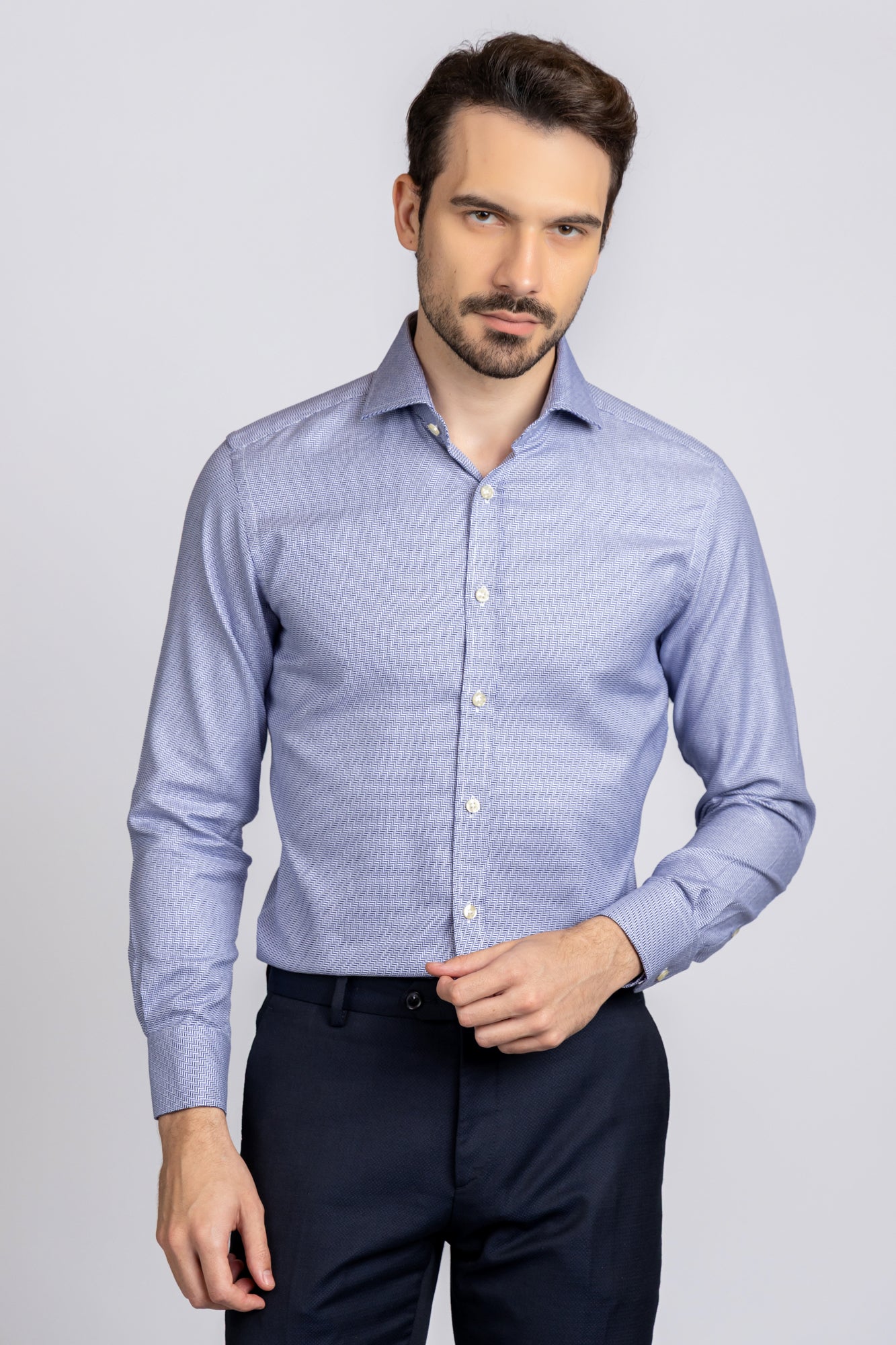 Blue Dobby Shirt - Regular Fit