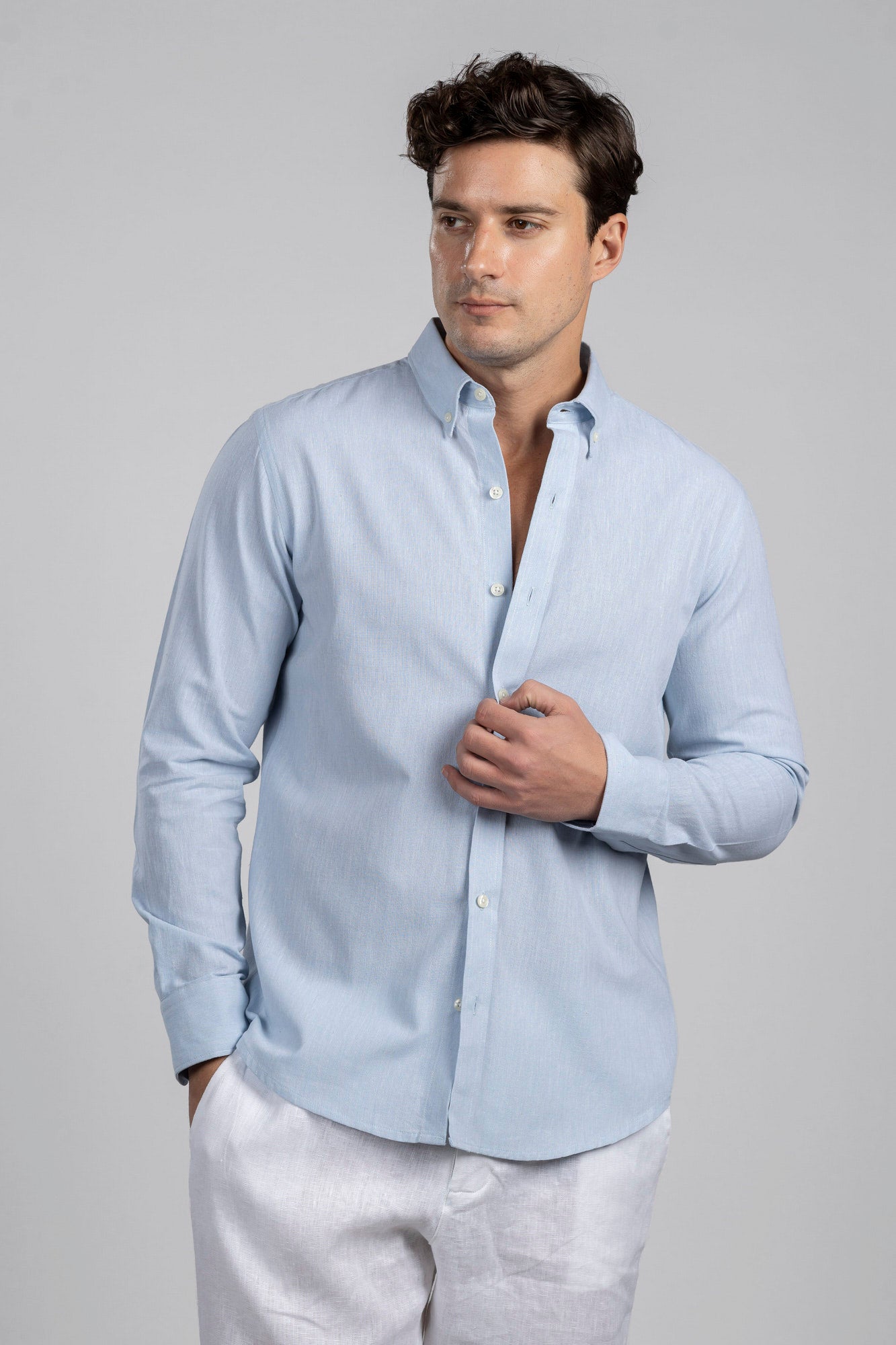 Button-Down Cotton Linen Shirt
