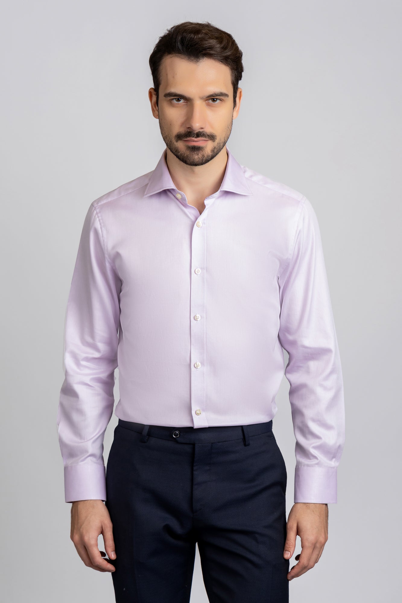 Light Purple Twill Shirt - Slim Fit