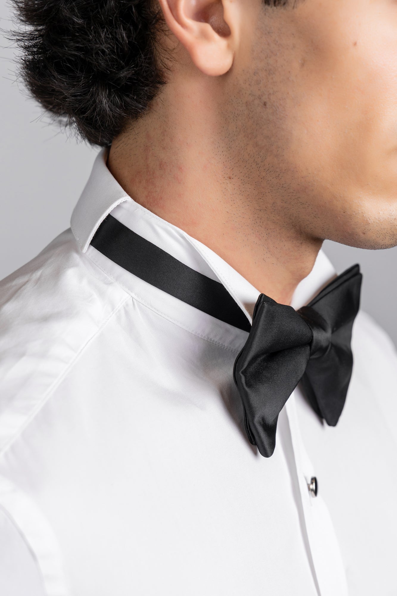 White Twill Tuxedo Shirt - Slim Fit