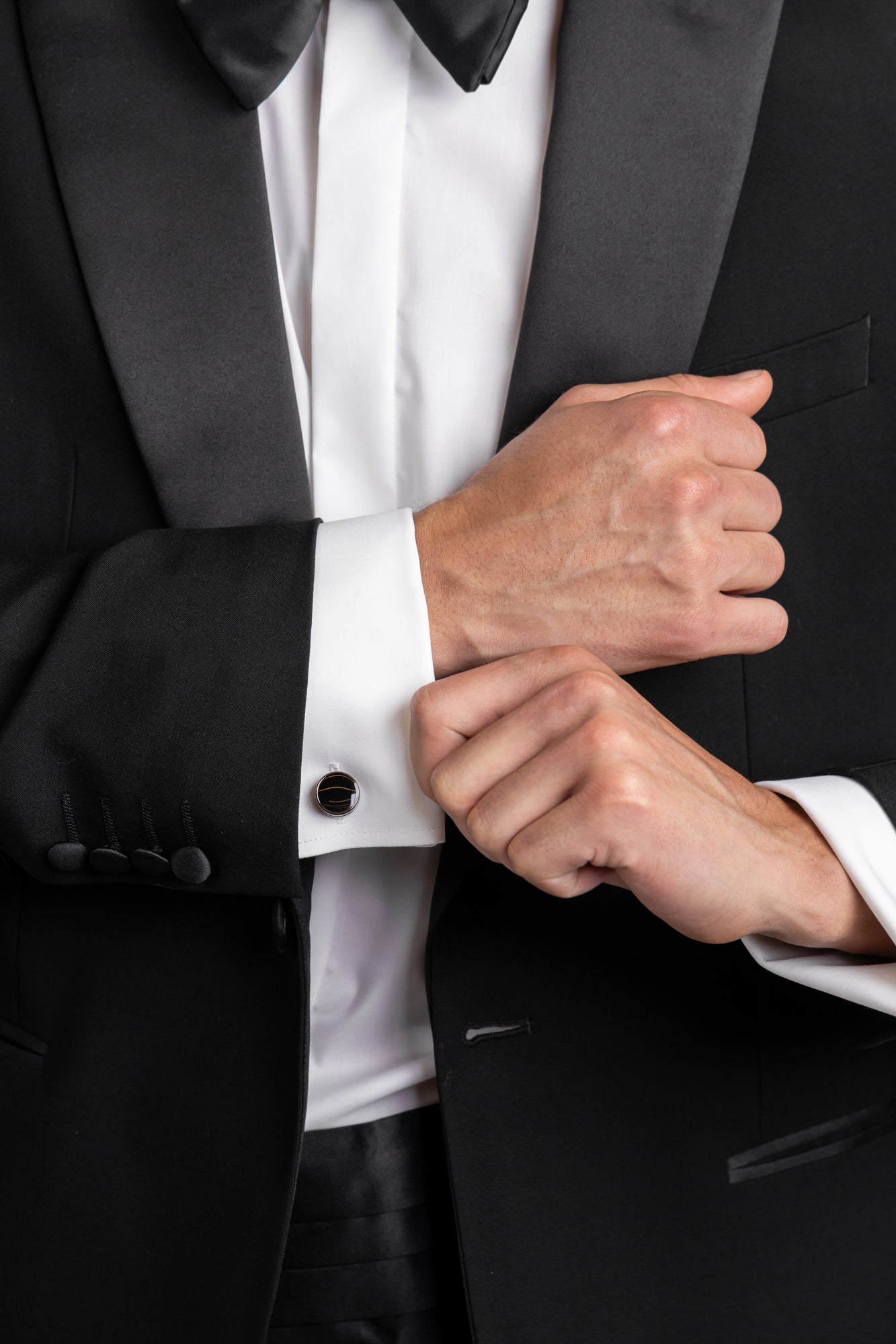 White Hidden Placket Tuxedo Stretch Shirt - Regular Fit