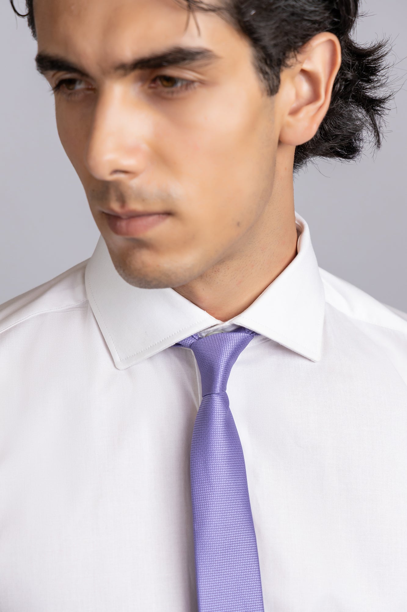 White Poplin Stretch Shirt - Slim Fit