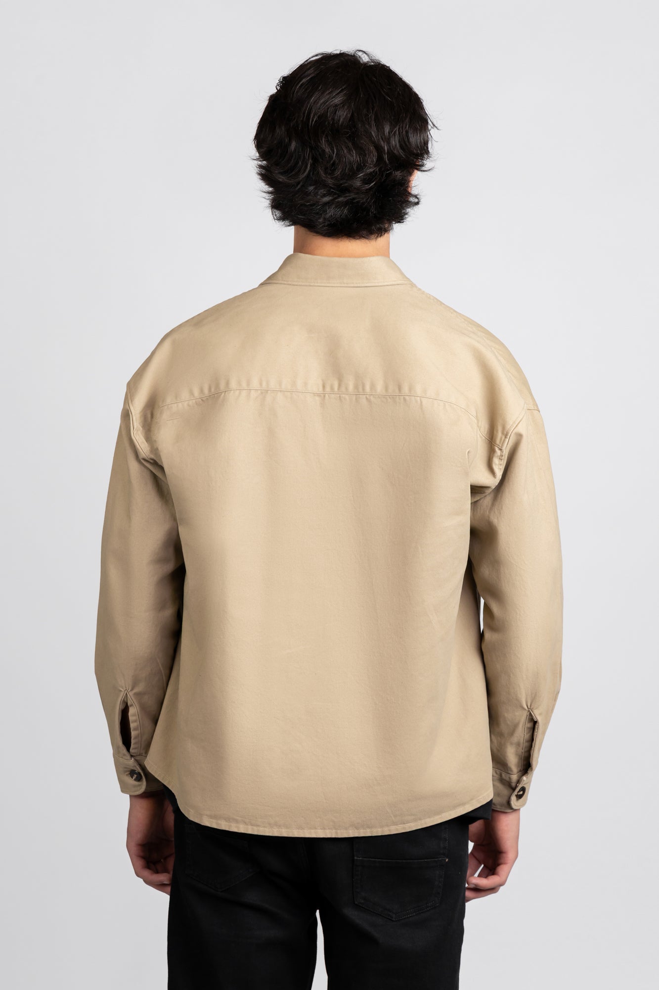Beige Gaberdine Overshirt