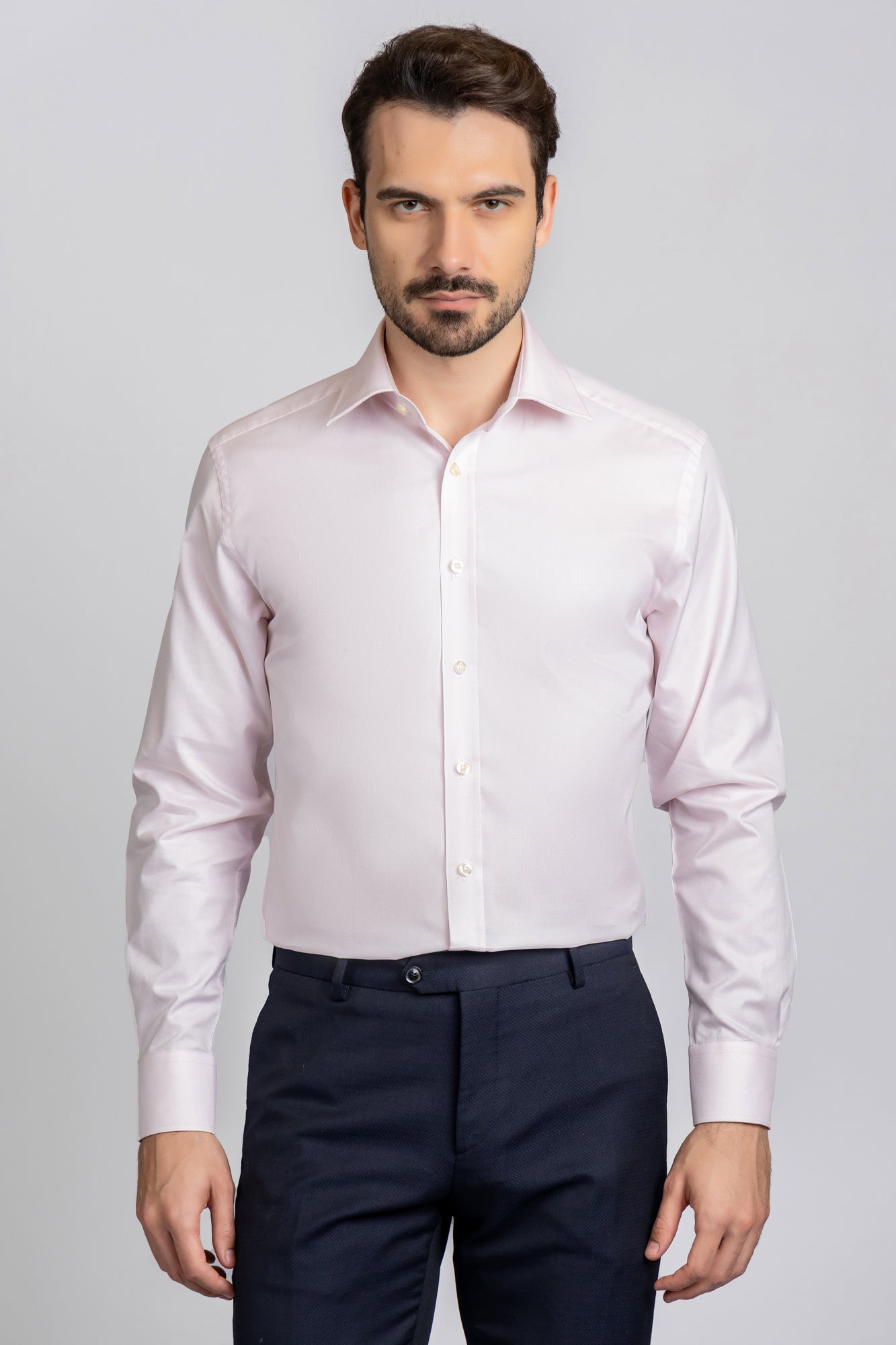 Light Pink Dobby Shirt - Regular Fit
