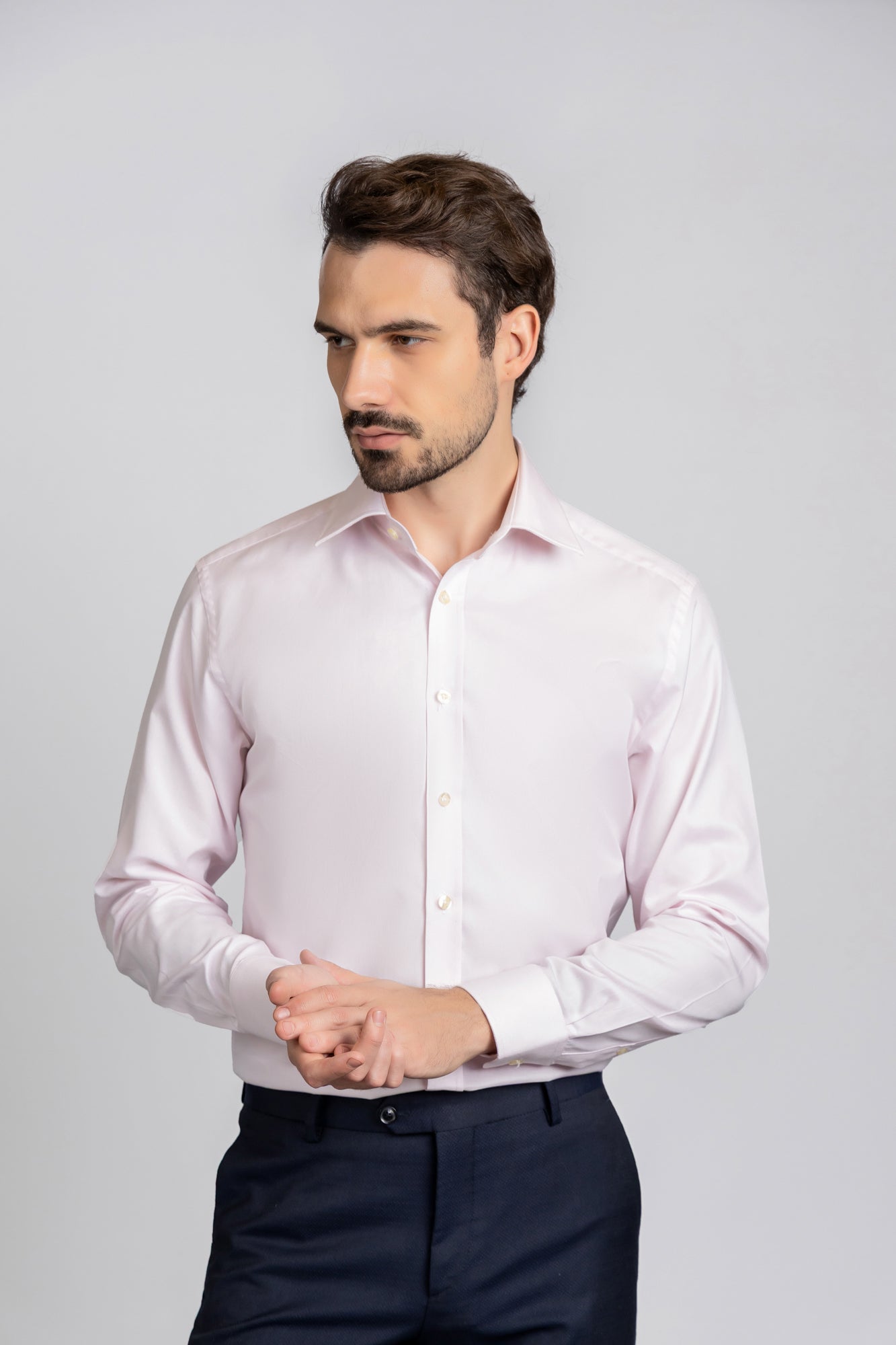 Light Pink Dobby Shirt - Regular Fit