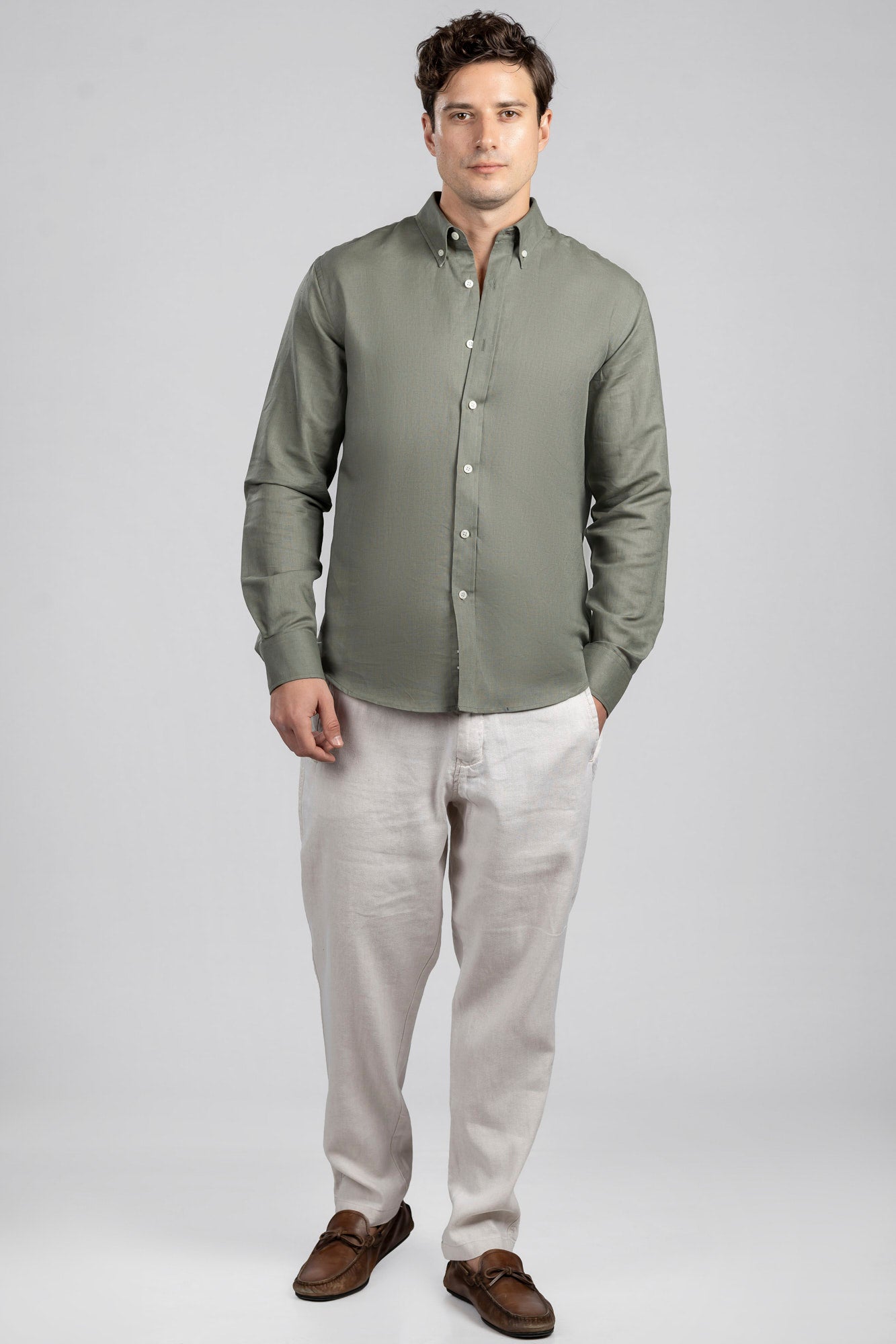 Linen Cotton Button-Down Shirt