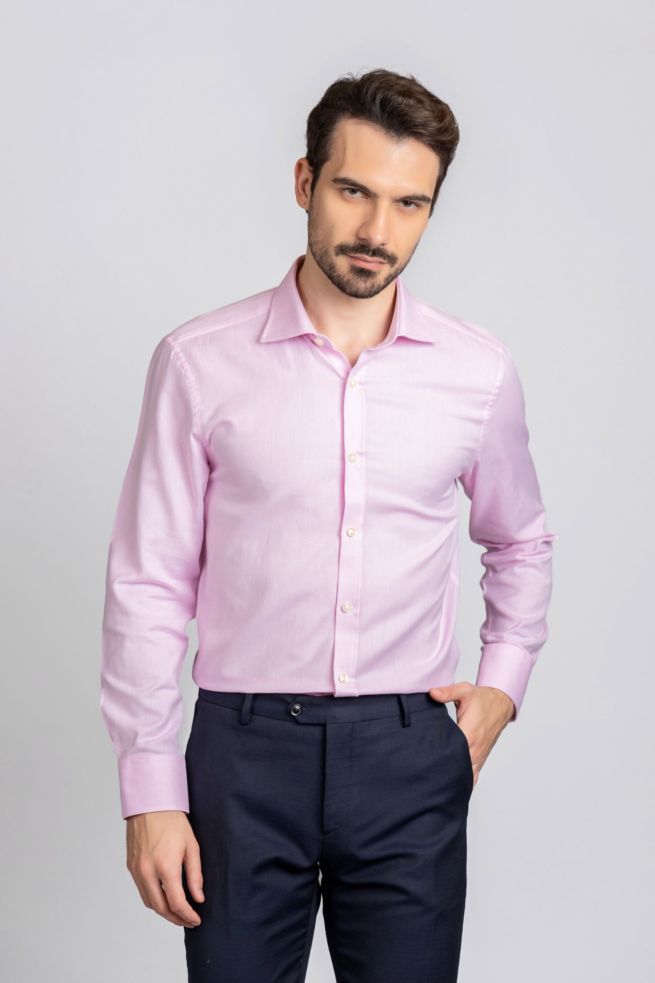 Pink Dobby Shirt - Slim Fit