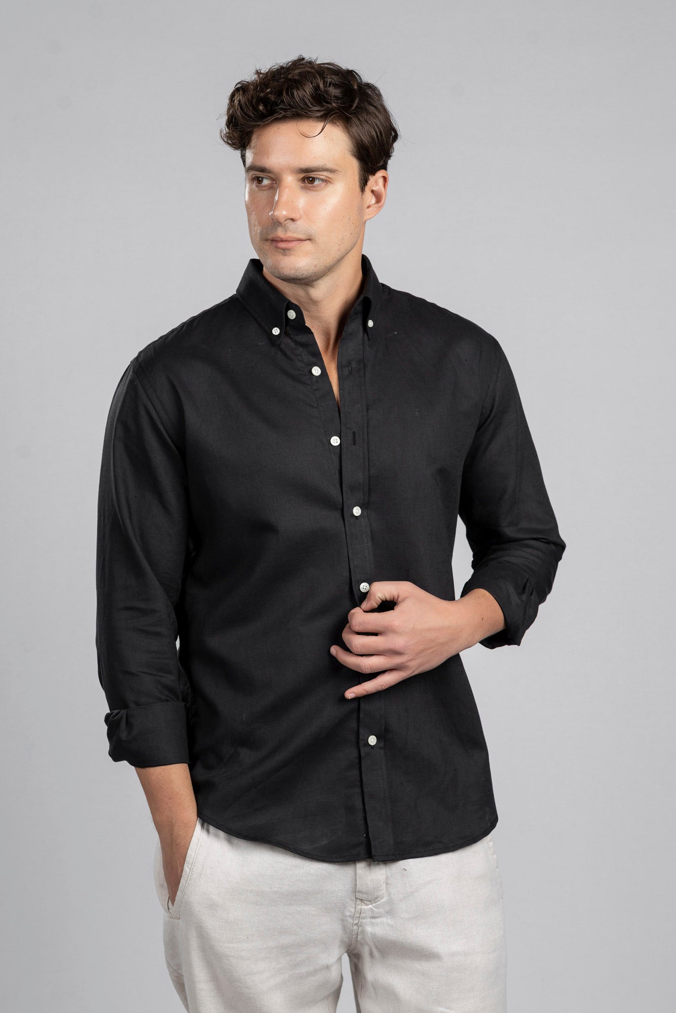 Linen Cotton Button-Down Shirt