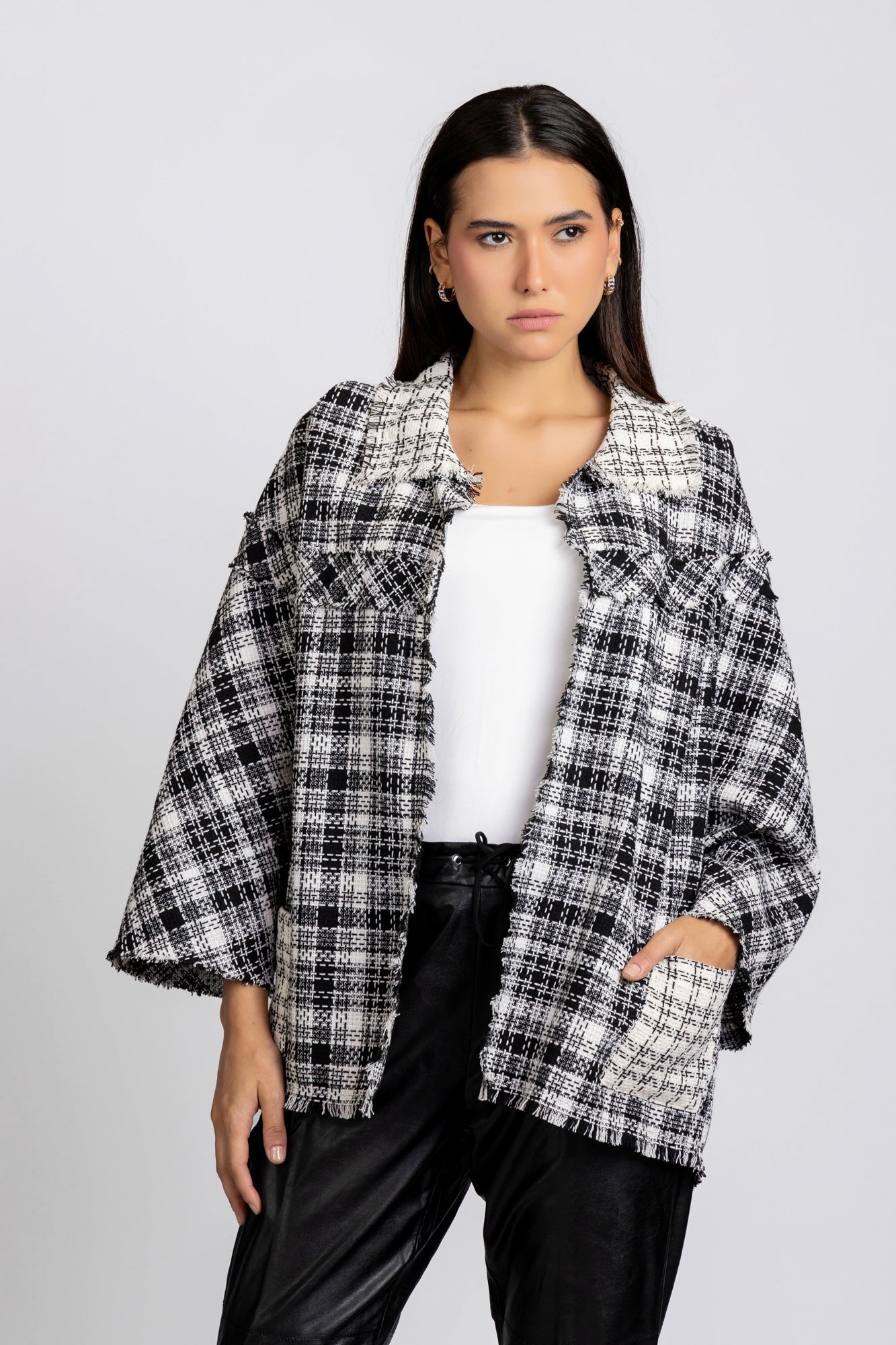 Black & White Contrast Overshirt