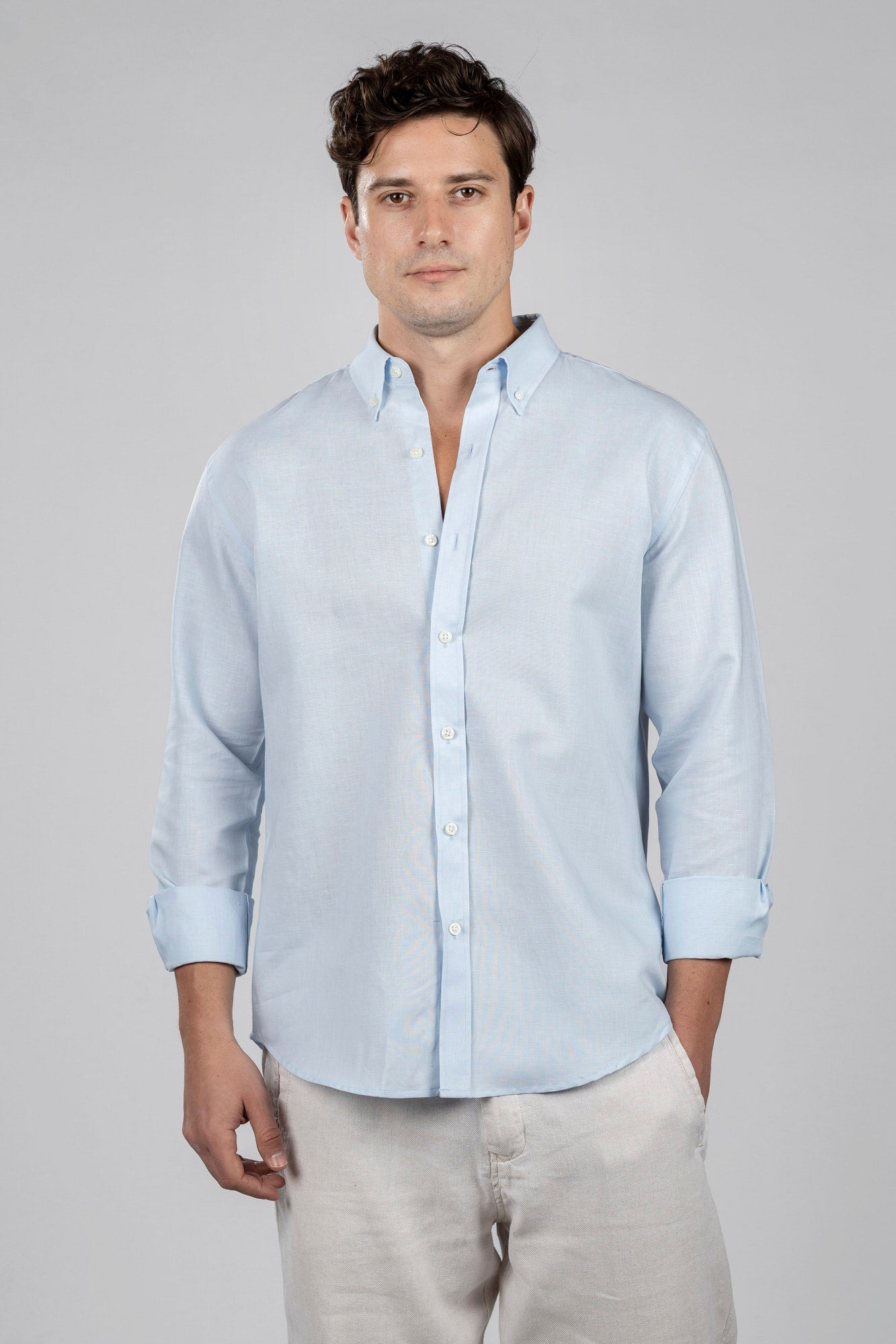 Linen Cotton Button-Down Shirt