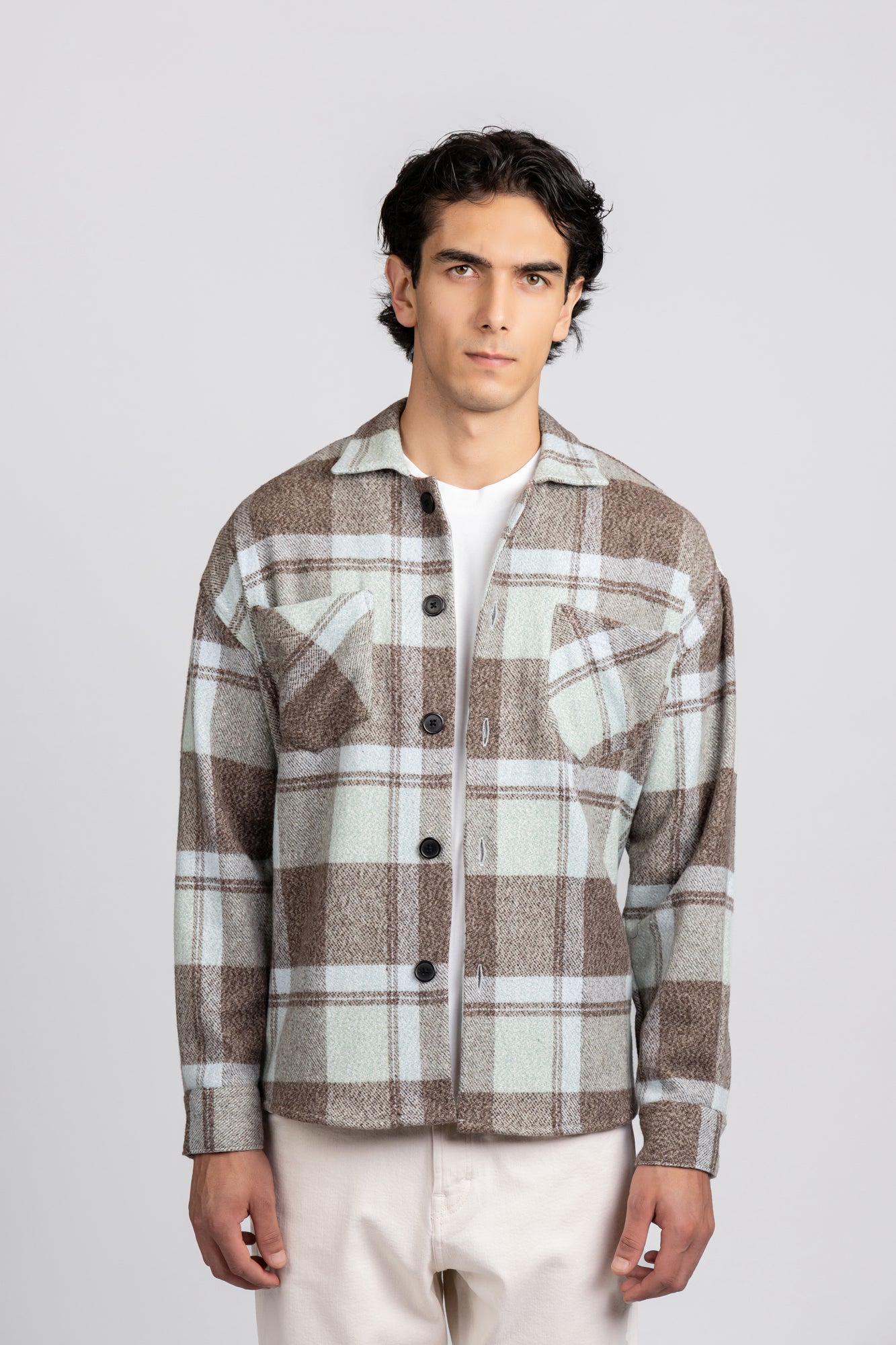 Brushed Checkered Overshirt