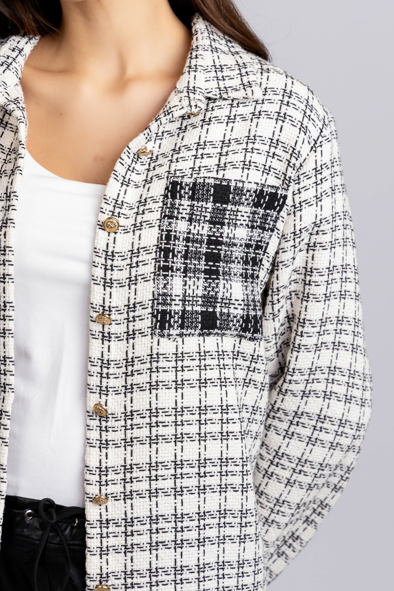 Black & White Patch-Work Overshirt