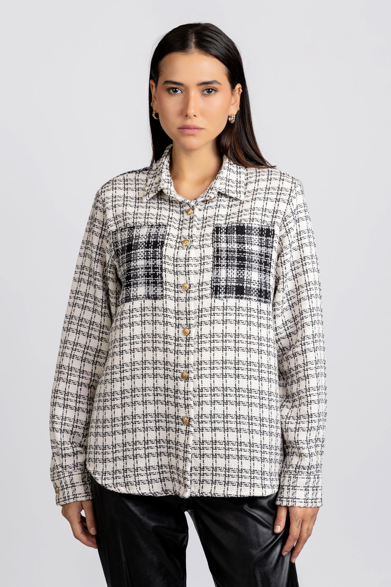 Black & White Patch-Work Overshirt