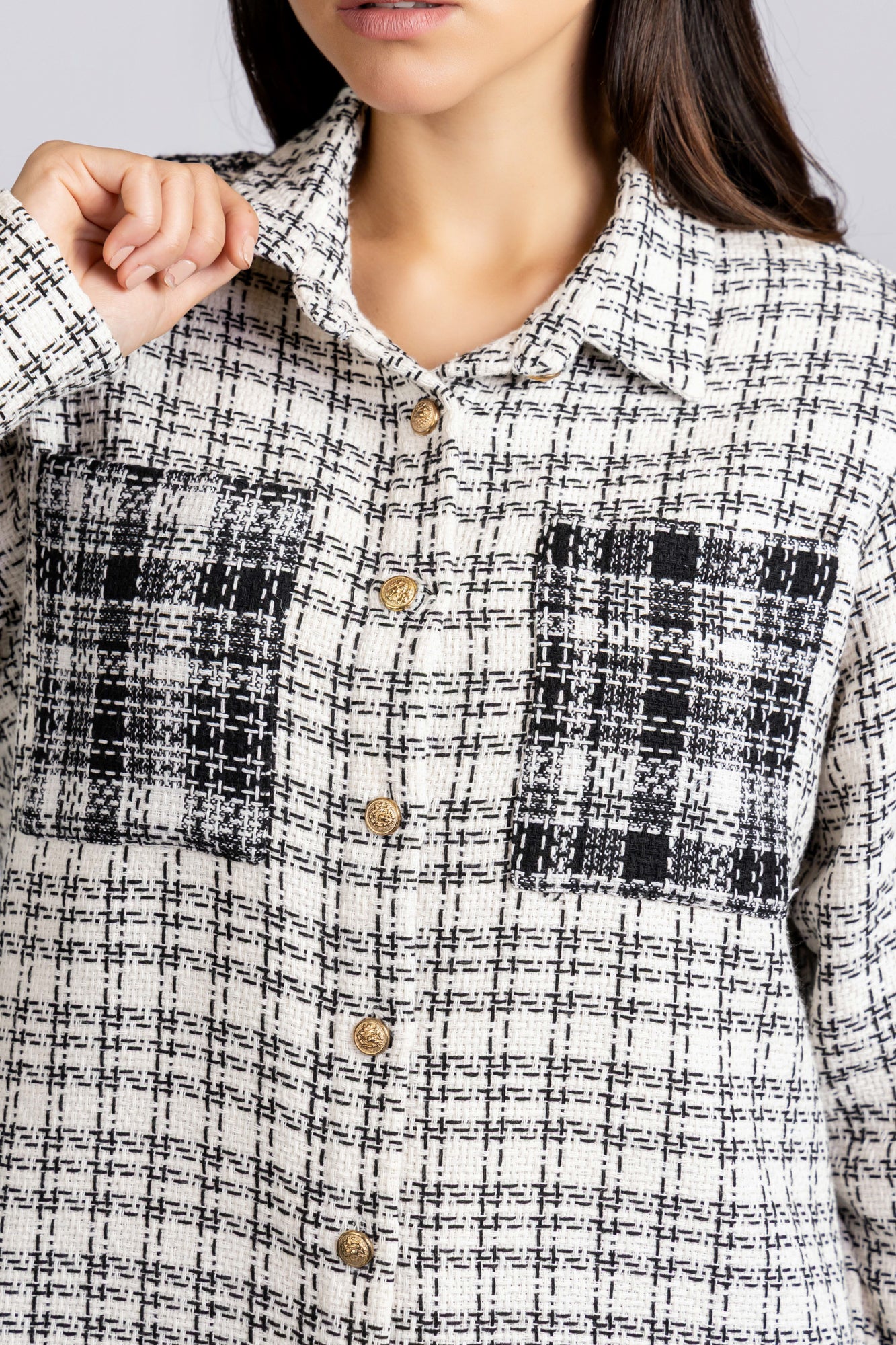 Black & White Patch-Work Overshirt