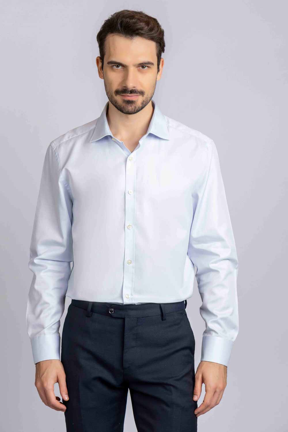 Light Blue Twill Shirt - Slim Fit