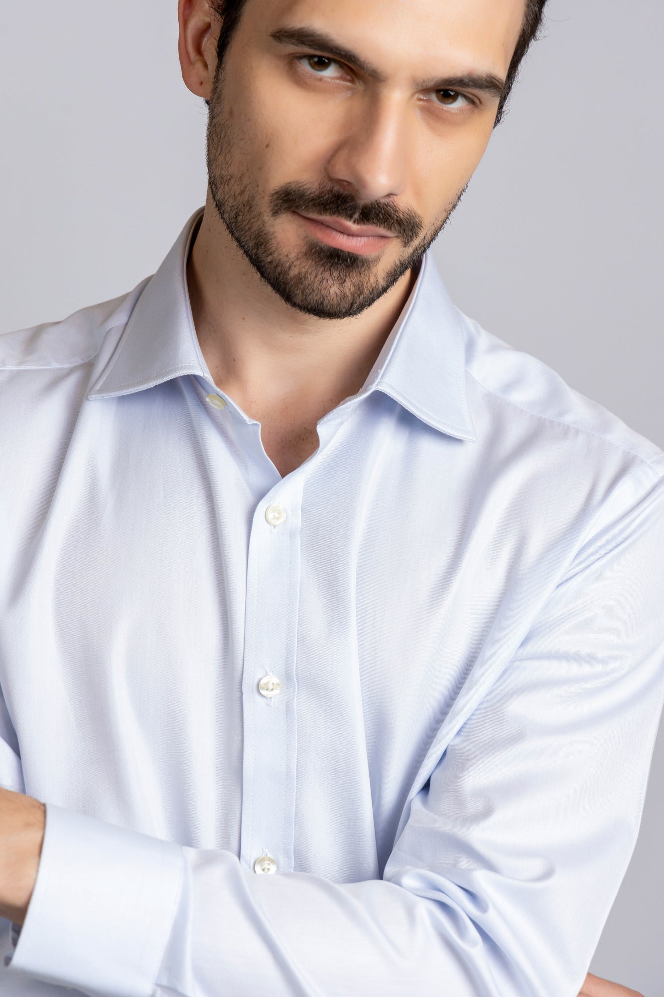 Light Blue Twill Shirt - Slim Fit