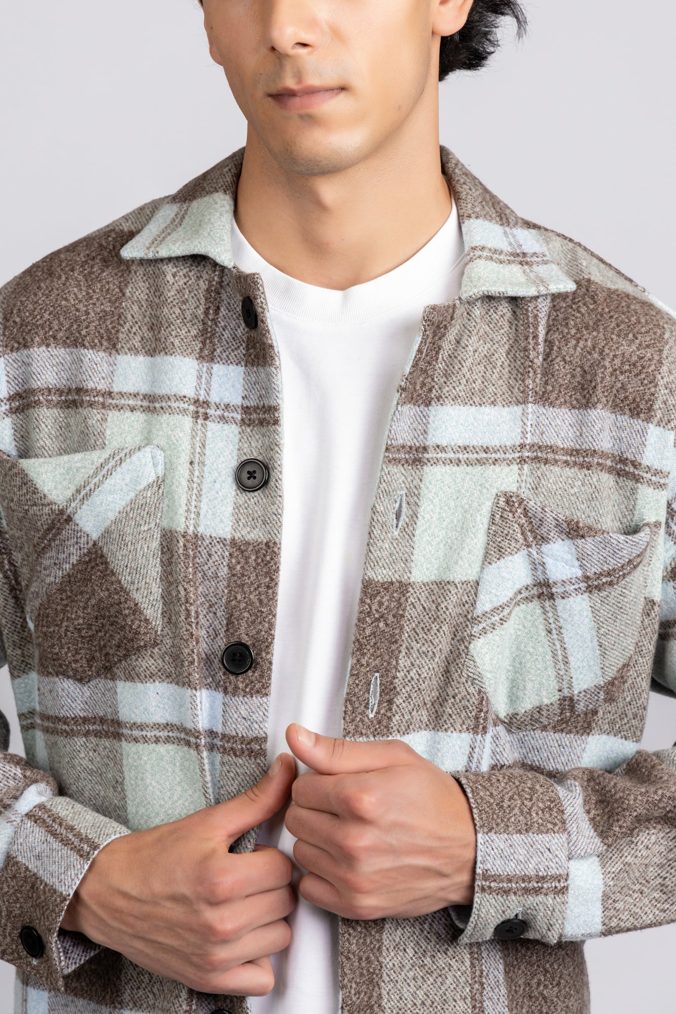 Brushed Checkered Overshirt