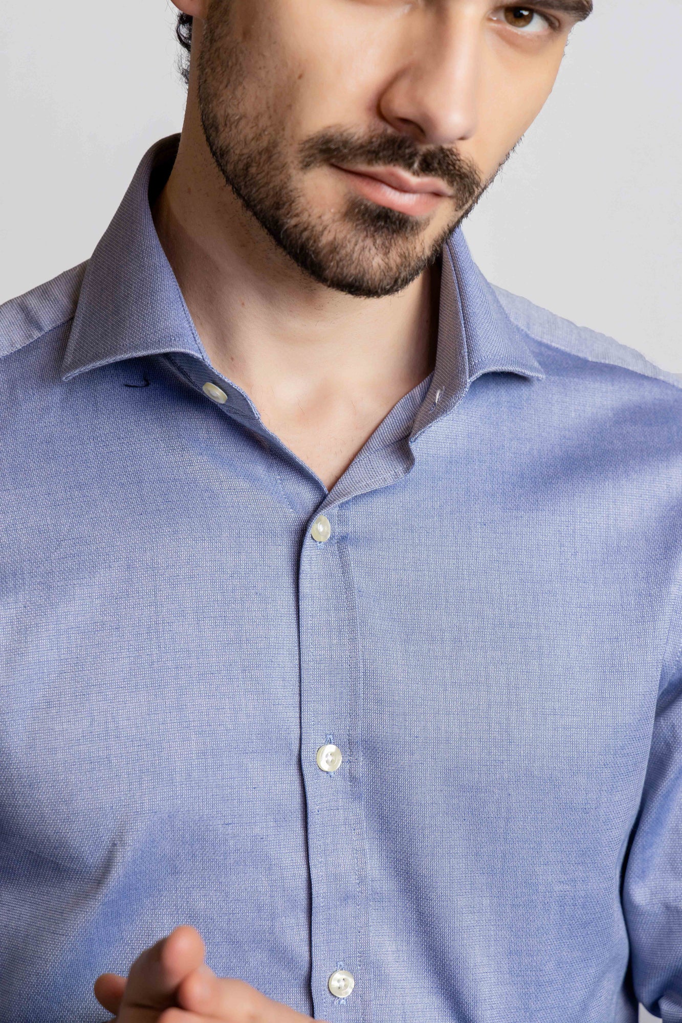 Blue Dobby Shirt - Slim Fit