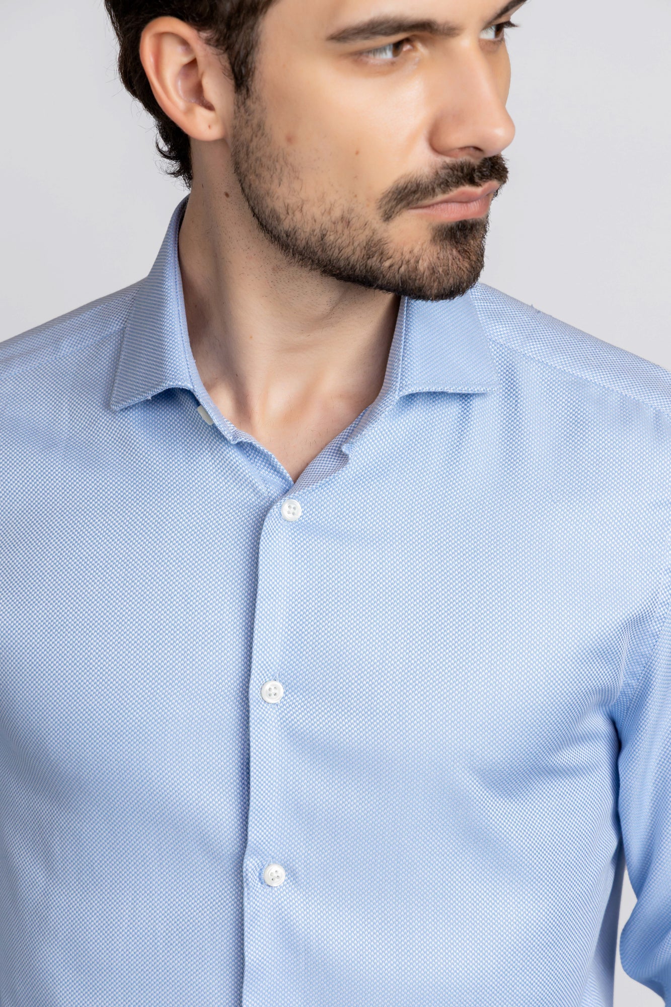 Blue Dobby Shirt - Slim Fit