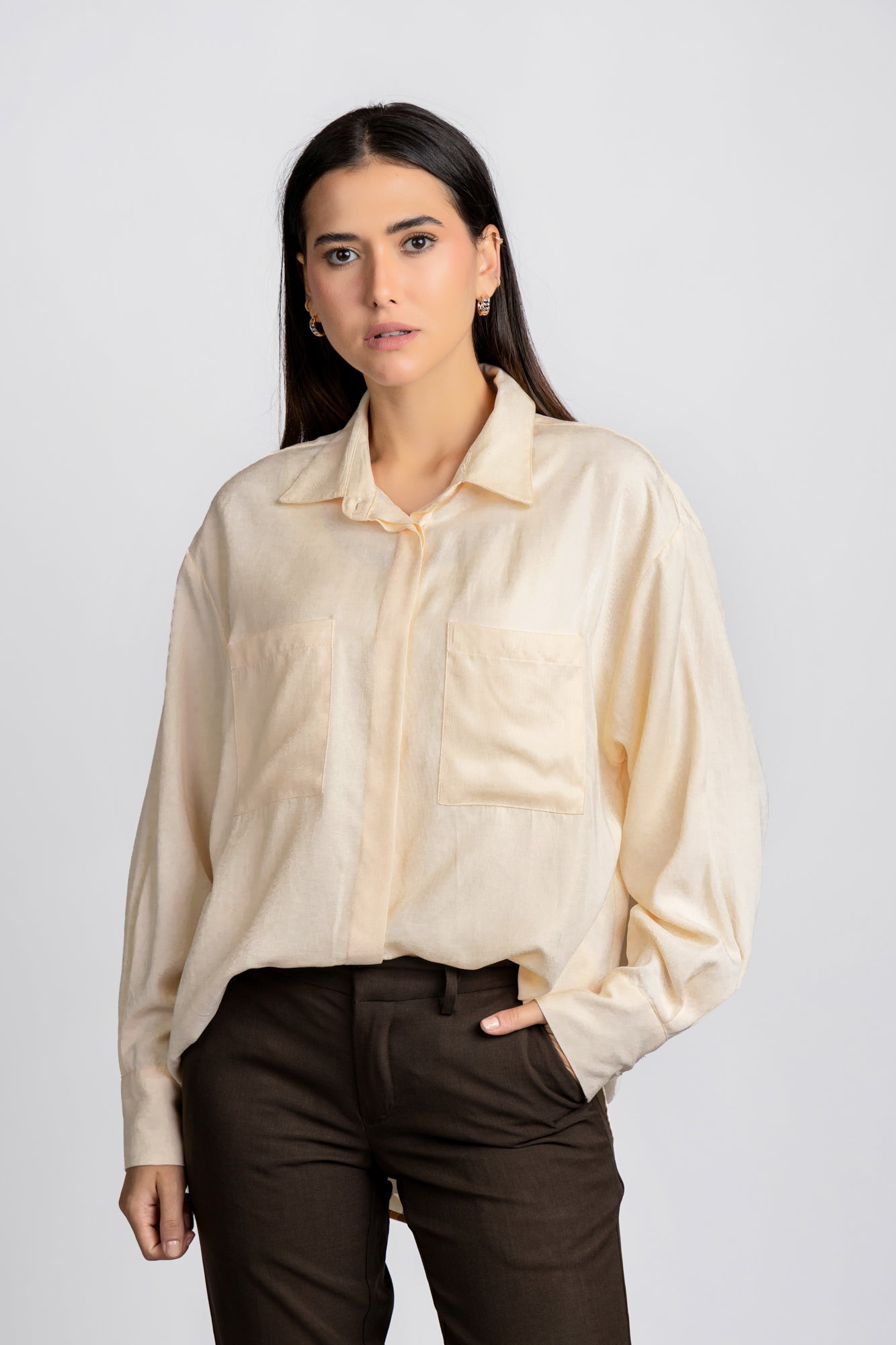 Tencel Shirt with Flap Pockets