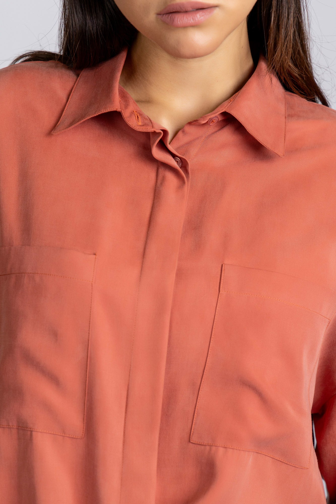 Tencel Shirt with Flap Pockets