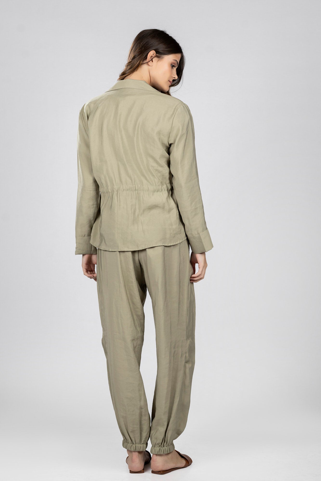 Light Khaki Modal Front Tie Shirt