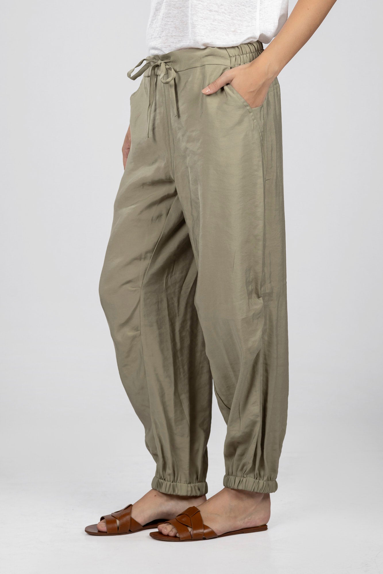 Light Khaki Modal Parachute Pants