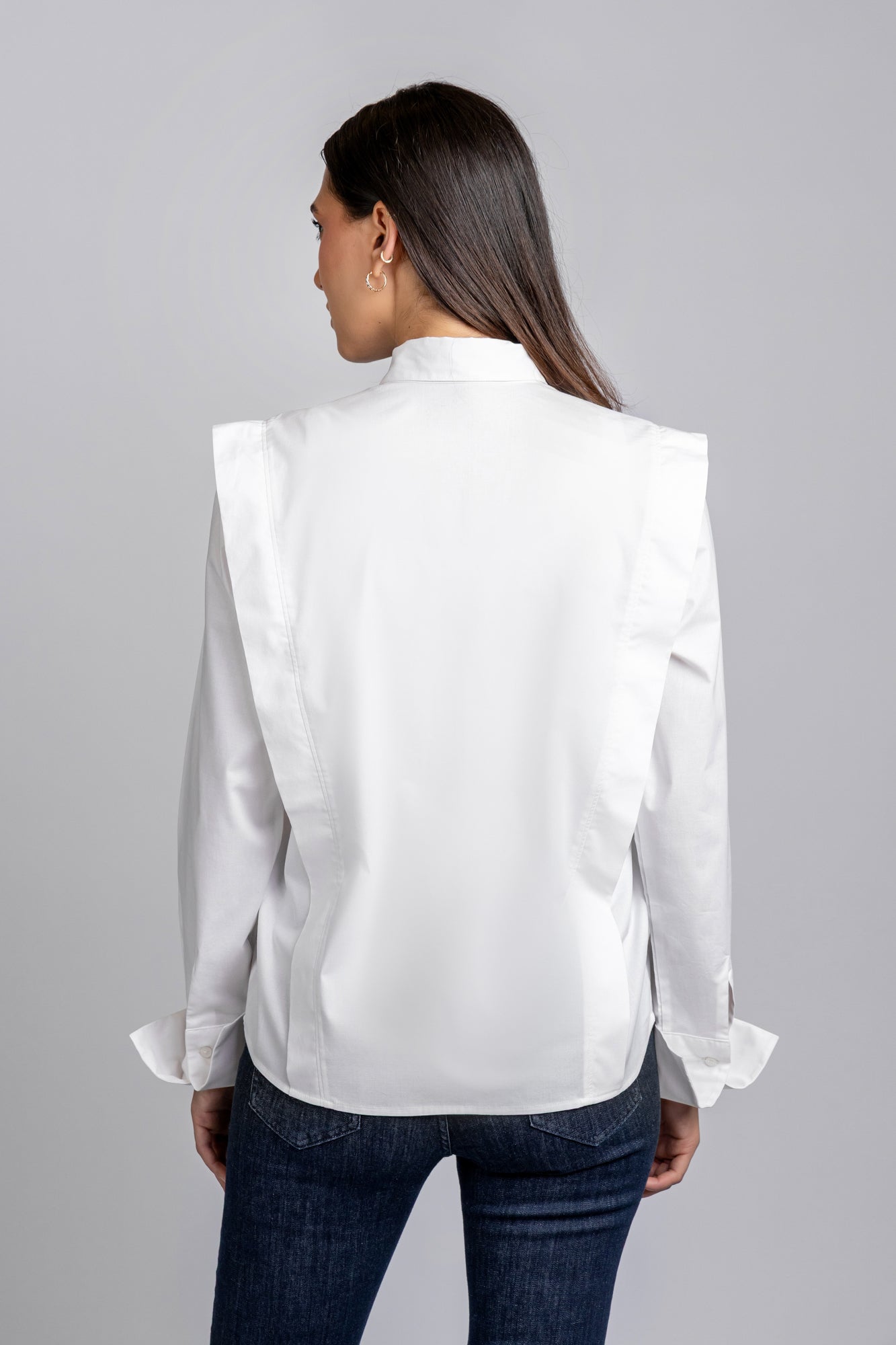 Poplin Shoulder Detail Stretch Shirt