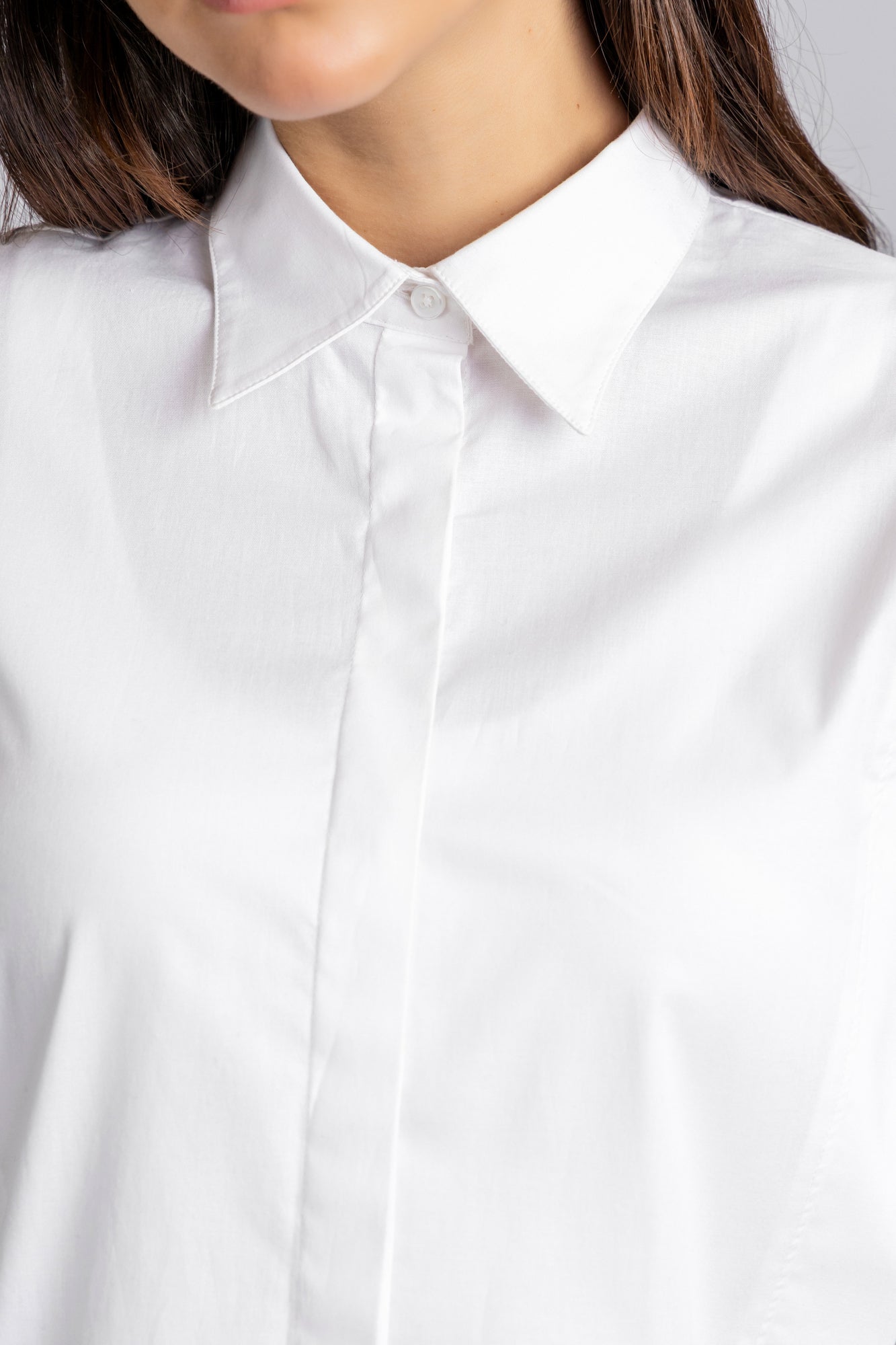 Poplin Shoulder Detail Stretch Shirt