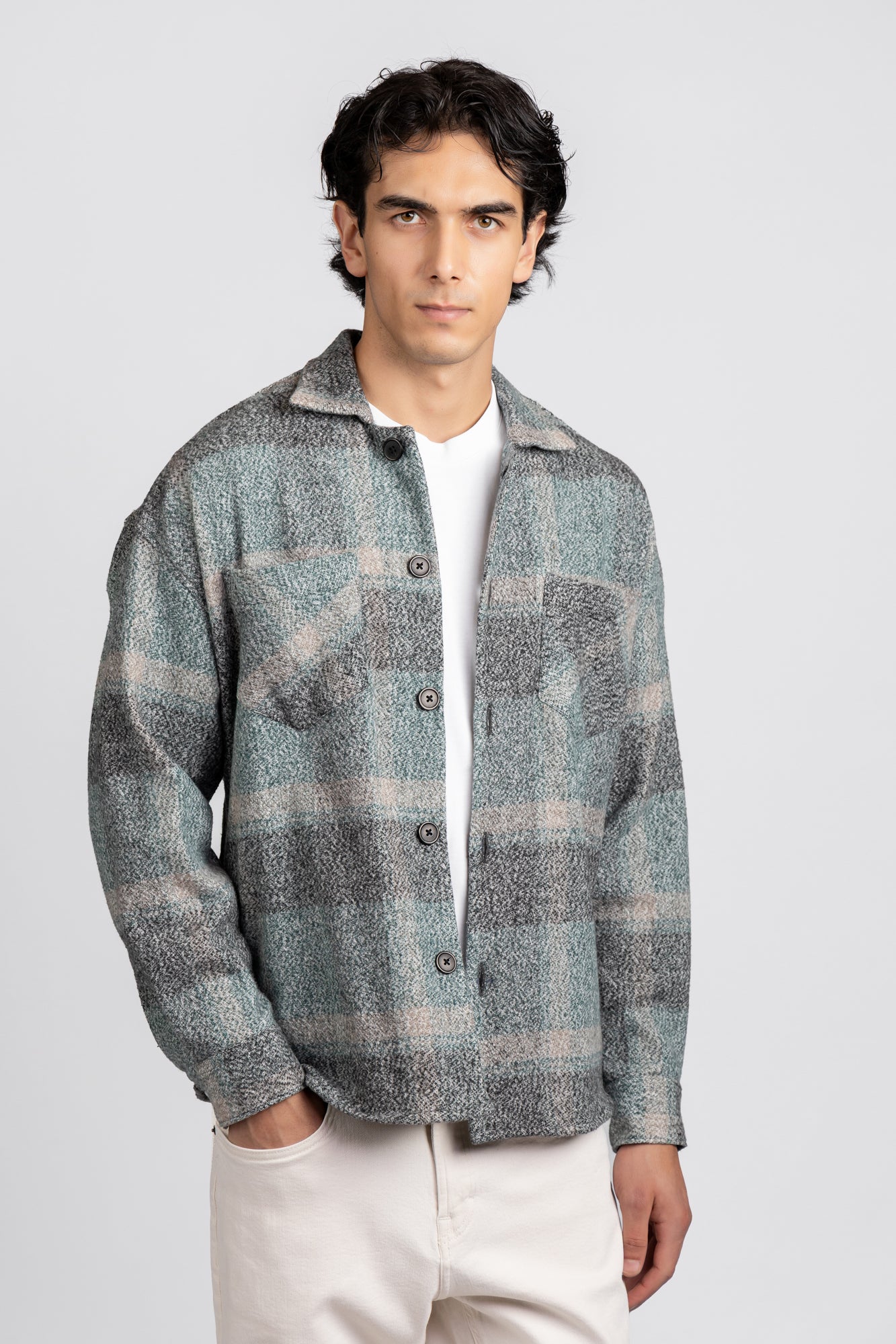 Brushed Checkered Overshirt