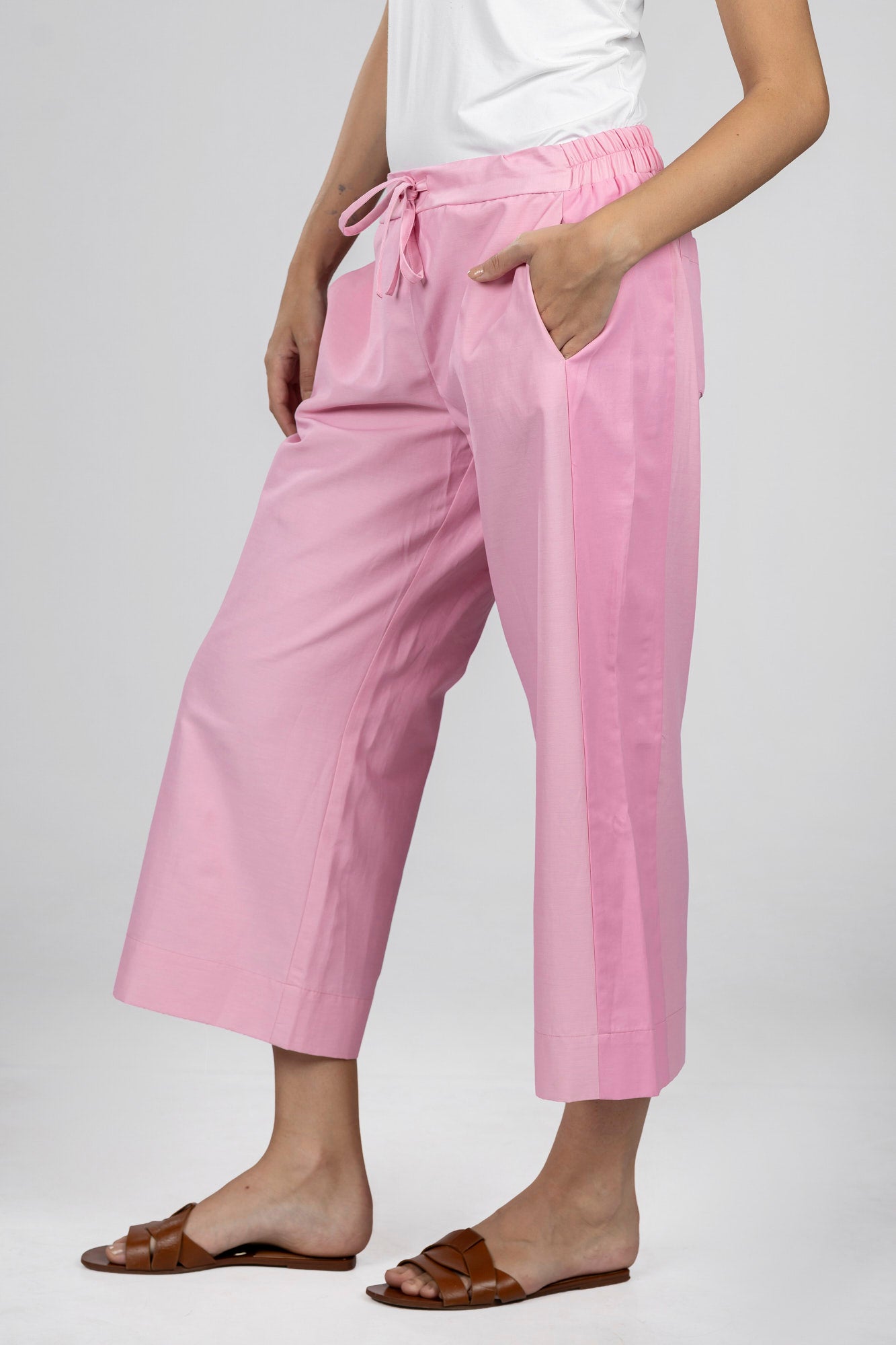 Pink Relaxed Drawstring Pants