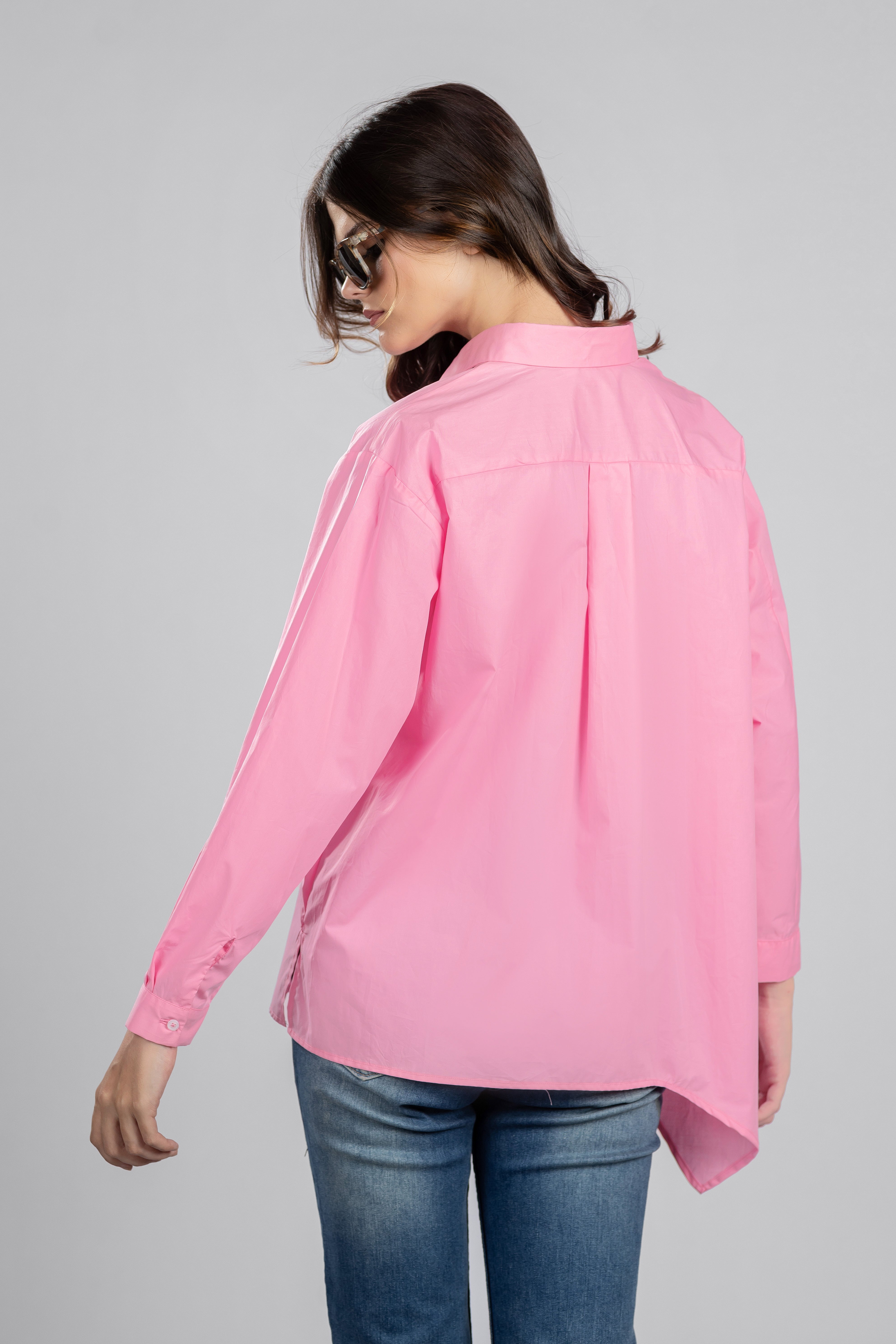 Pink Asymmetric Shirt