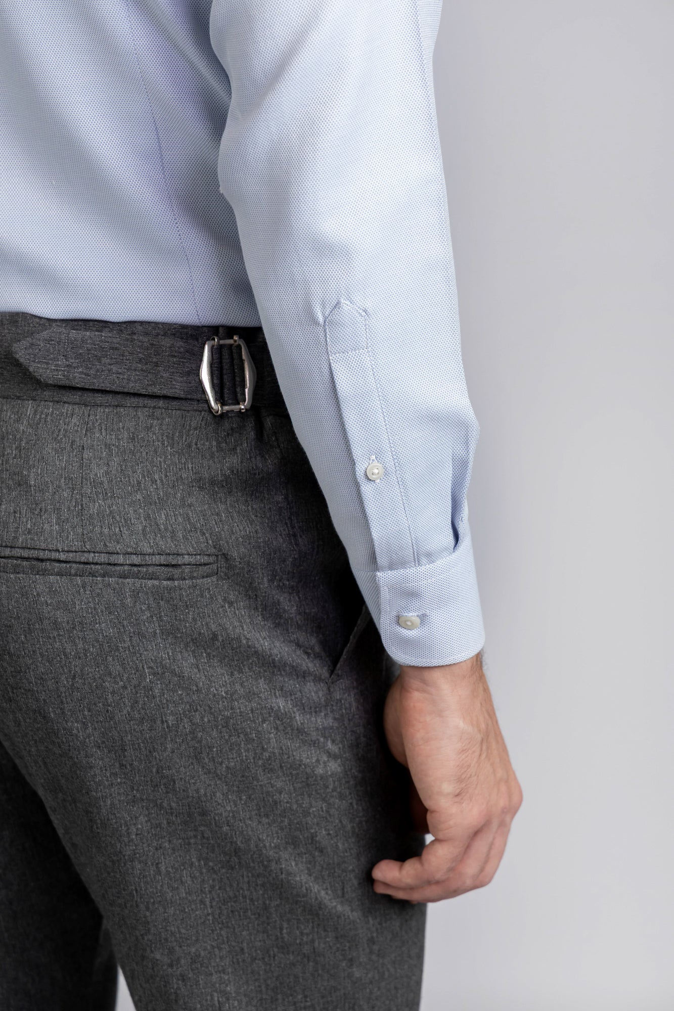 Light Blue Dobby Shirt - Slim Fit