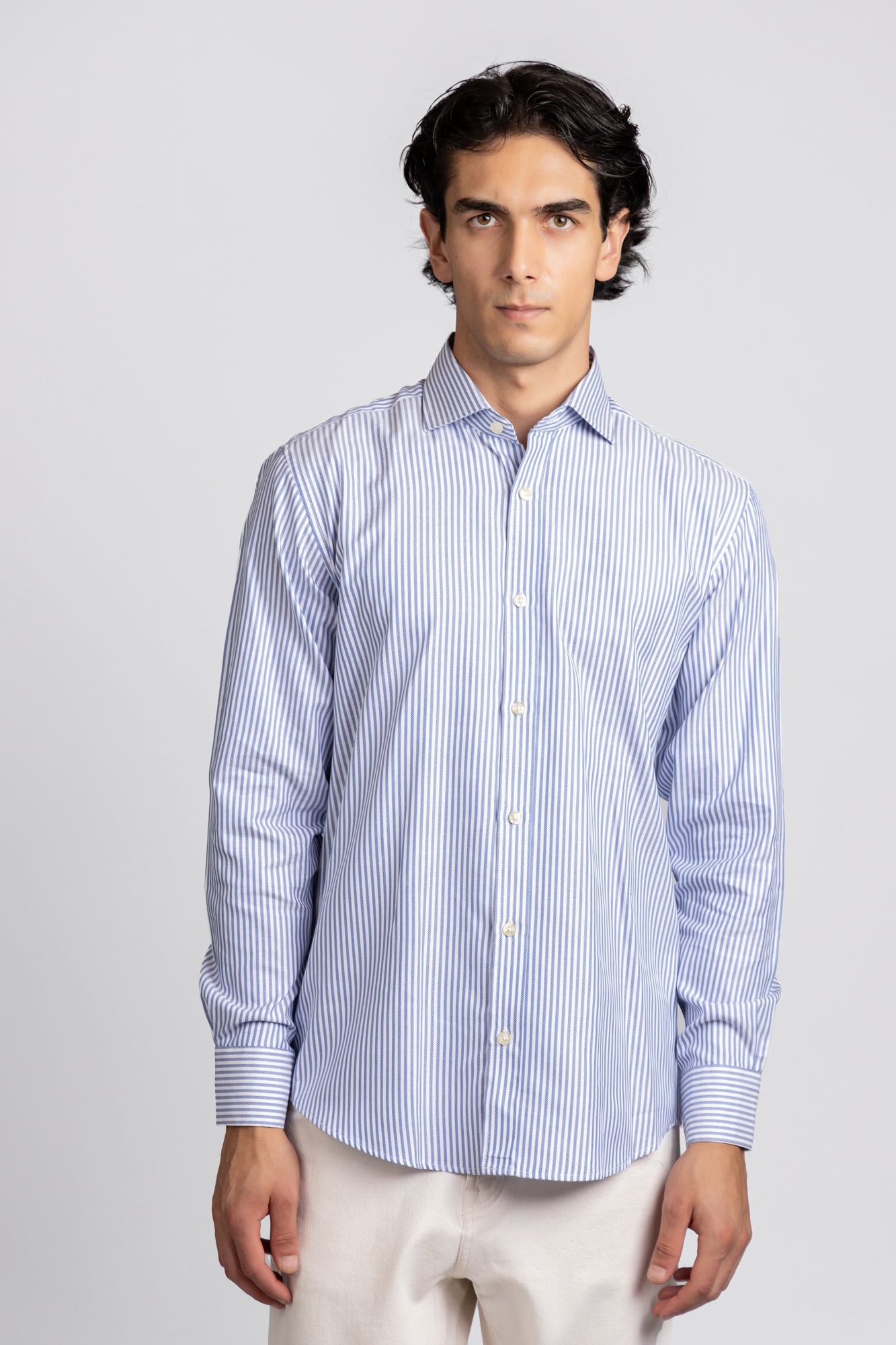 Striped Royal Oxford Shirt Blue