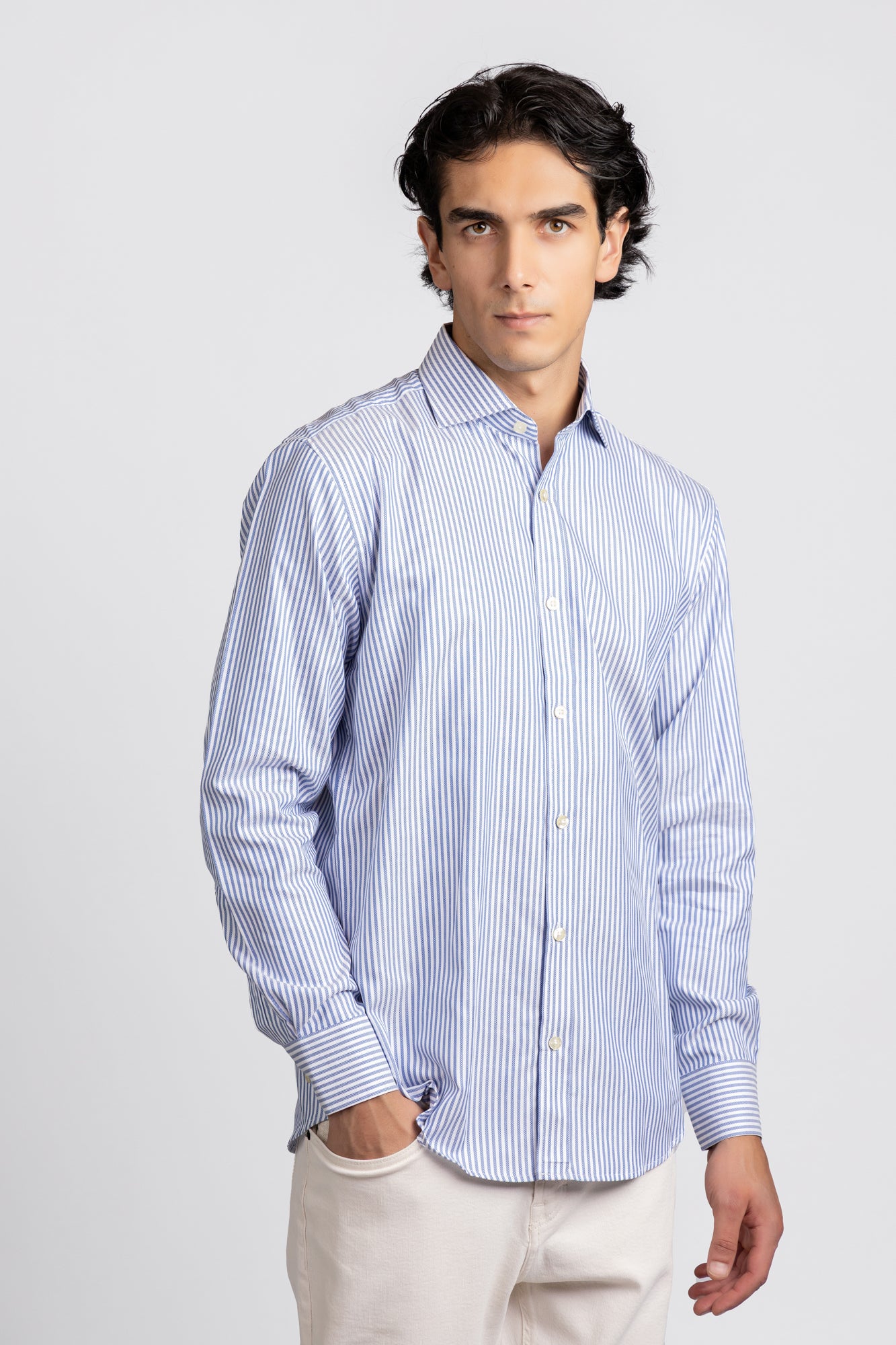 Striped Royal Oxford Shirt Blue