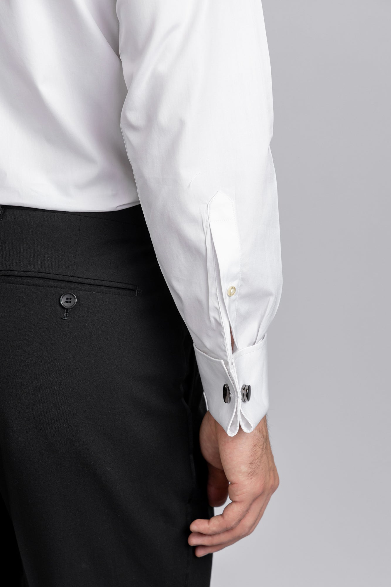 White Twill Bib Tuxedo Shirt - Regular Fit