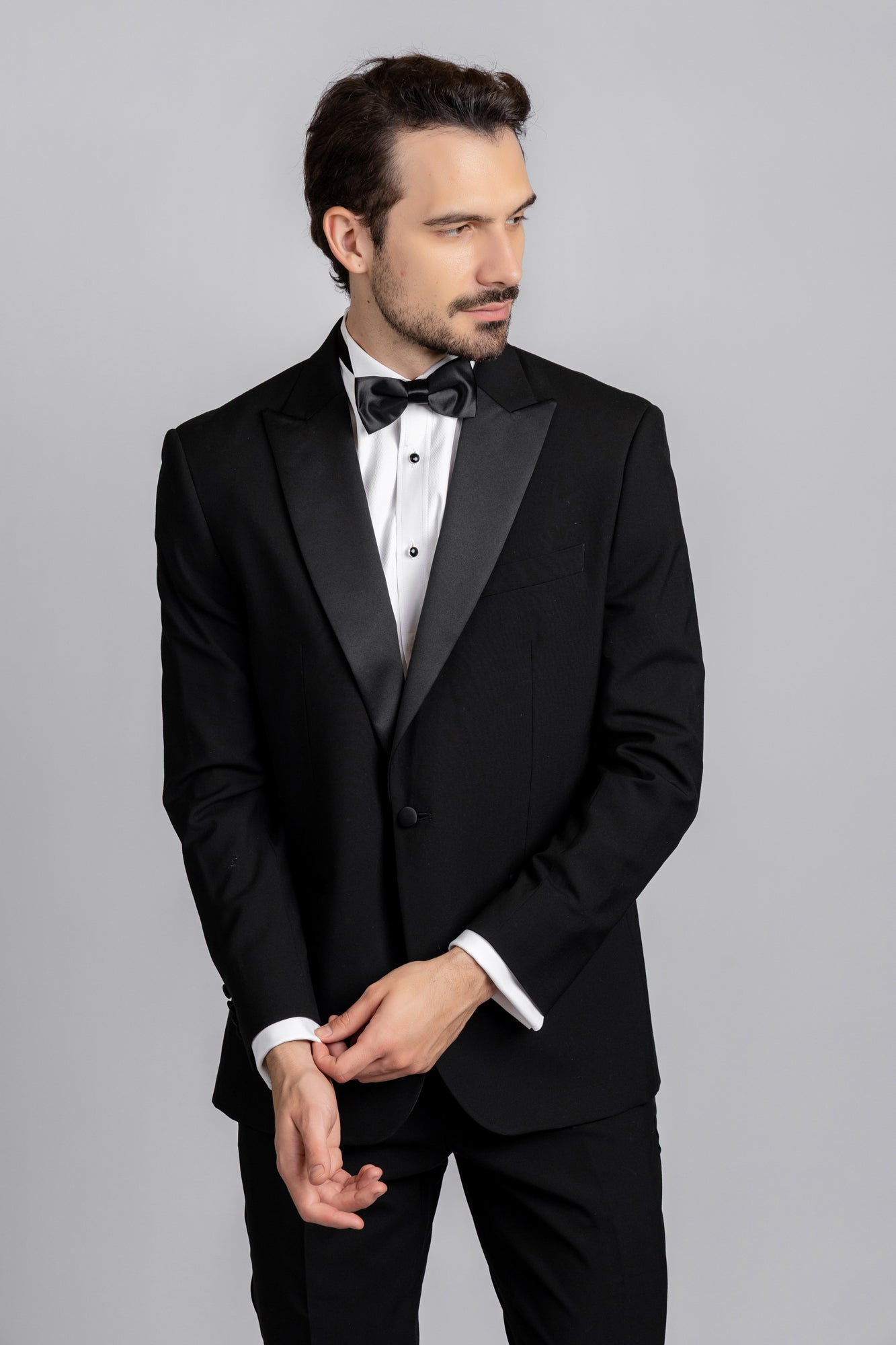 White Twill Bib Tuxedo Shirt - Regular Fit