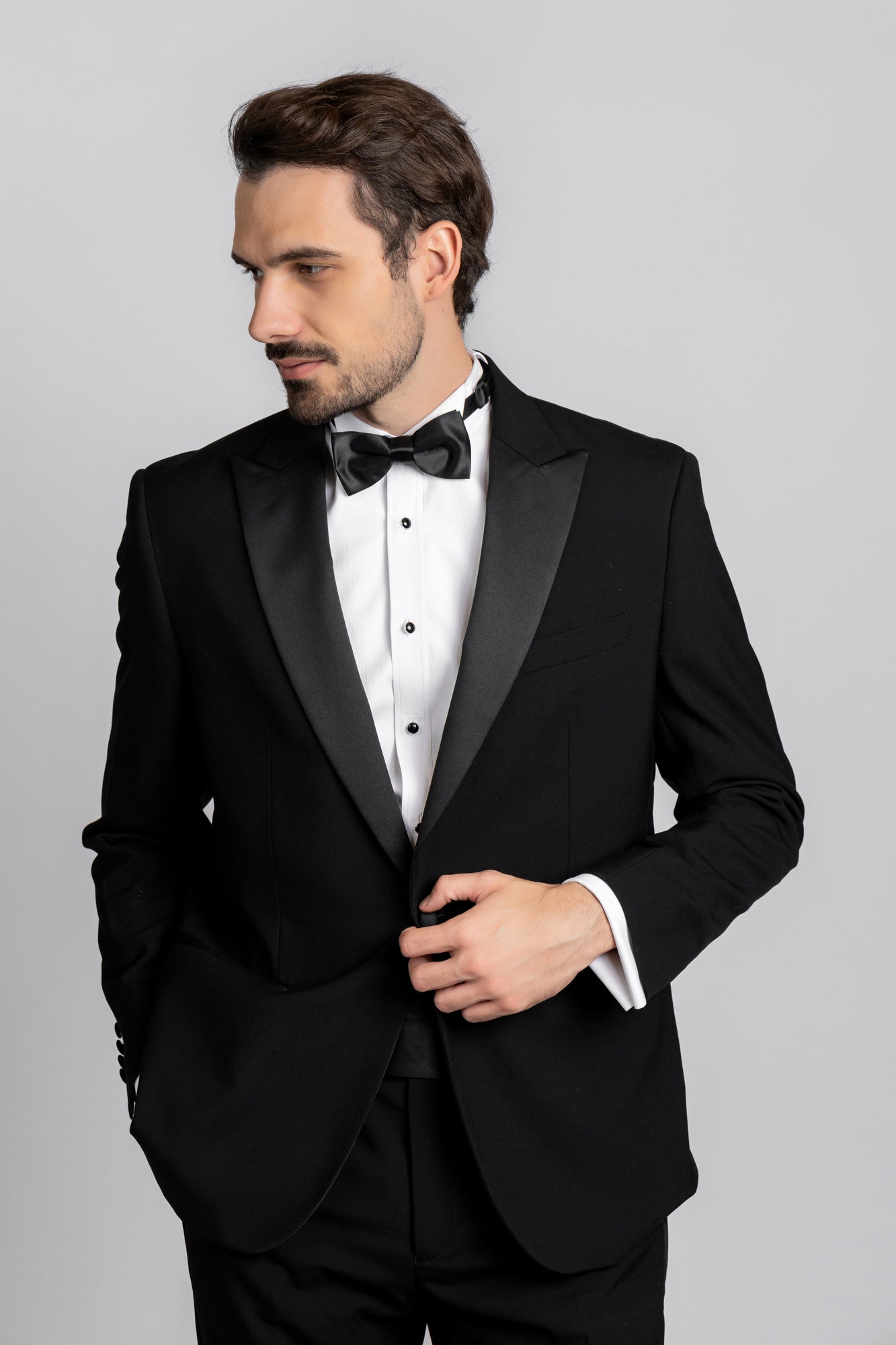 White Twill Bib Tuxedo Shirt - Regular Fit