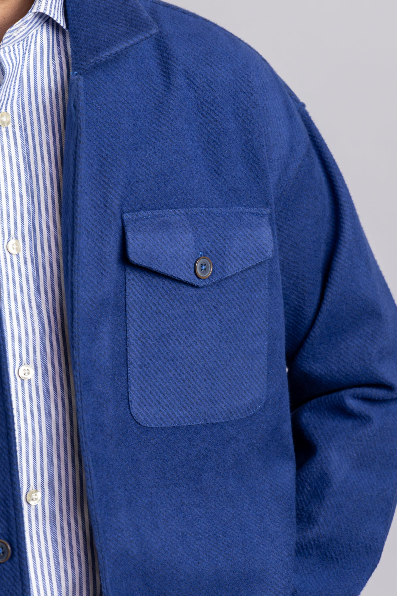 Navy Brushed Twill Overshirt