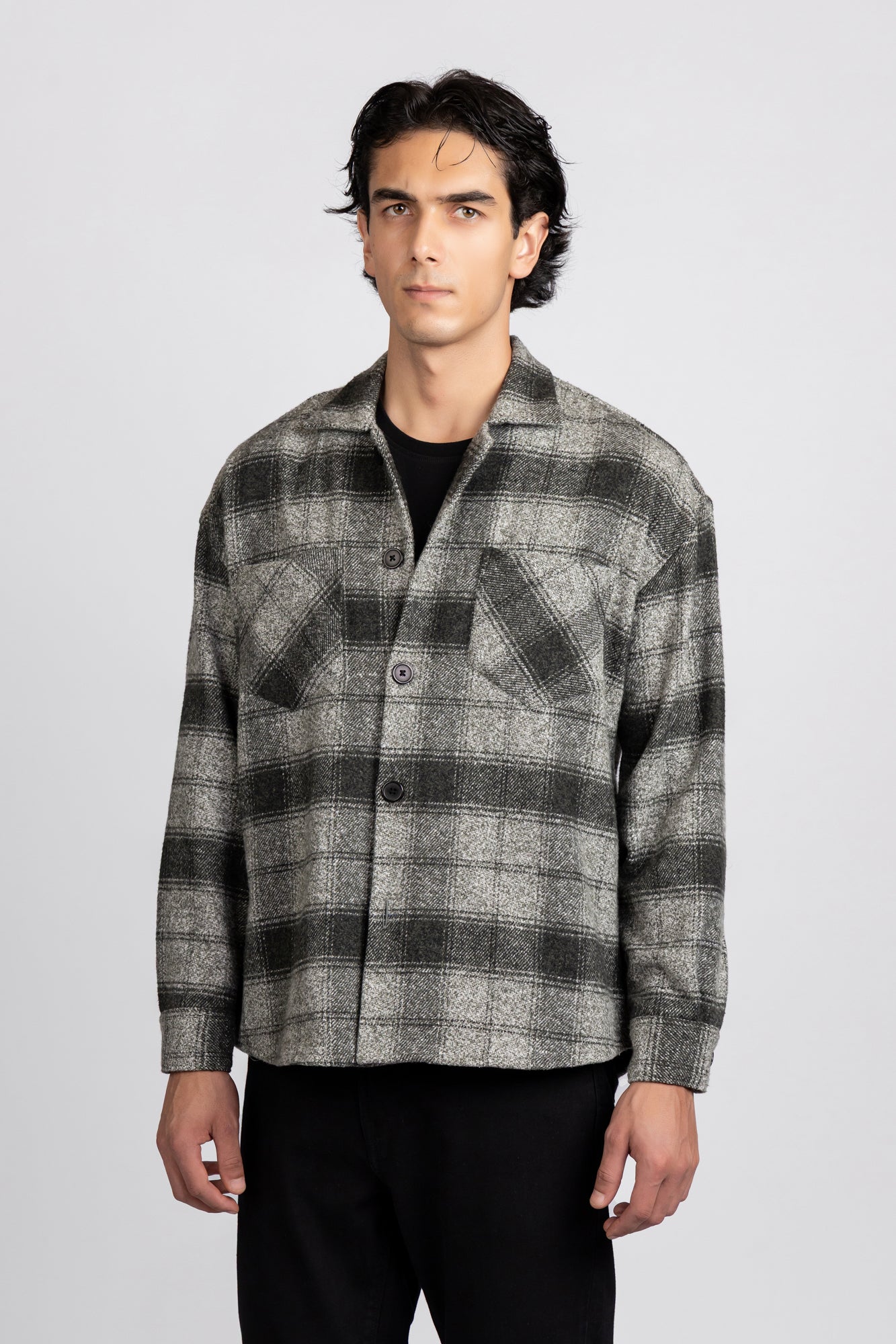 Brushed Checkered Overshirt