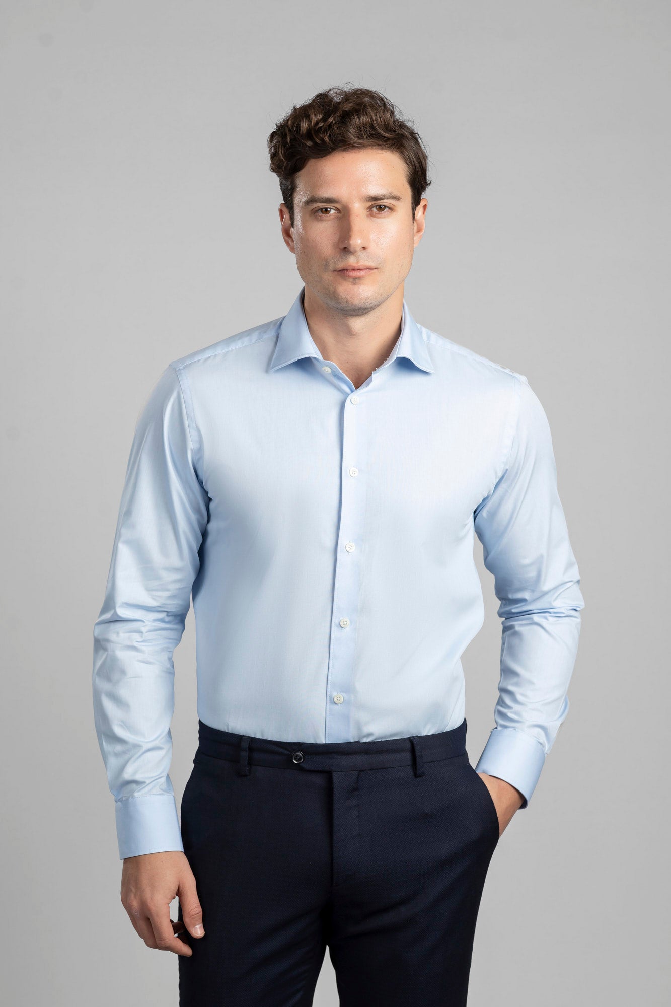 Light Blue Poplin Shirt - Regular Fit